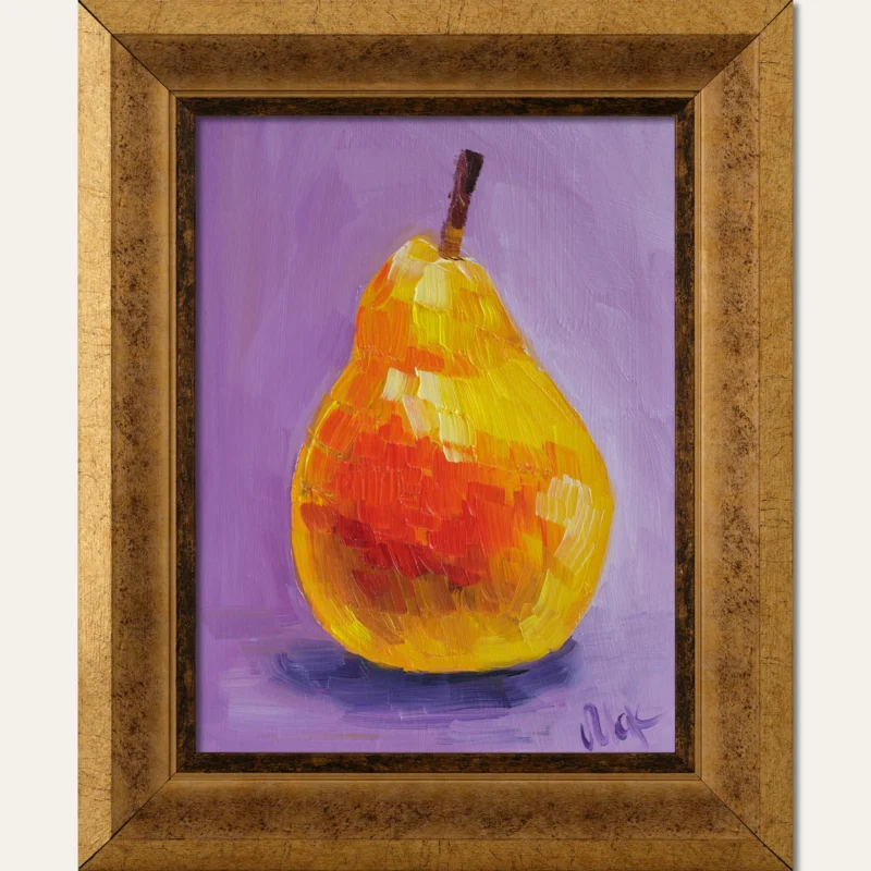 Framed Pear Oil Painting