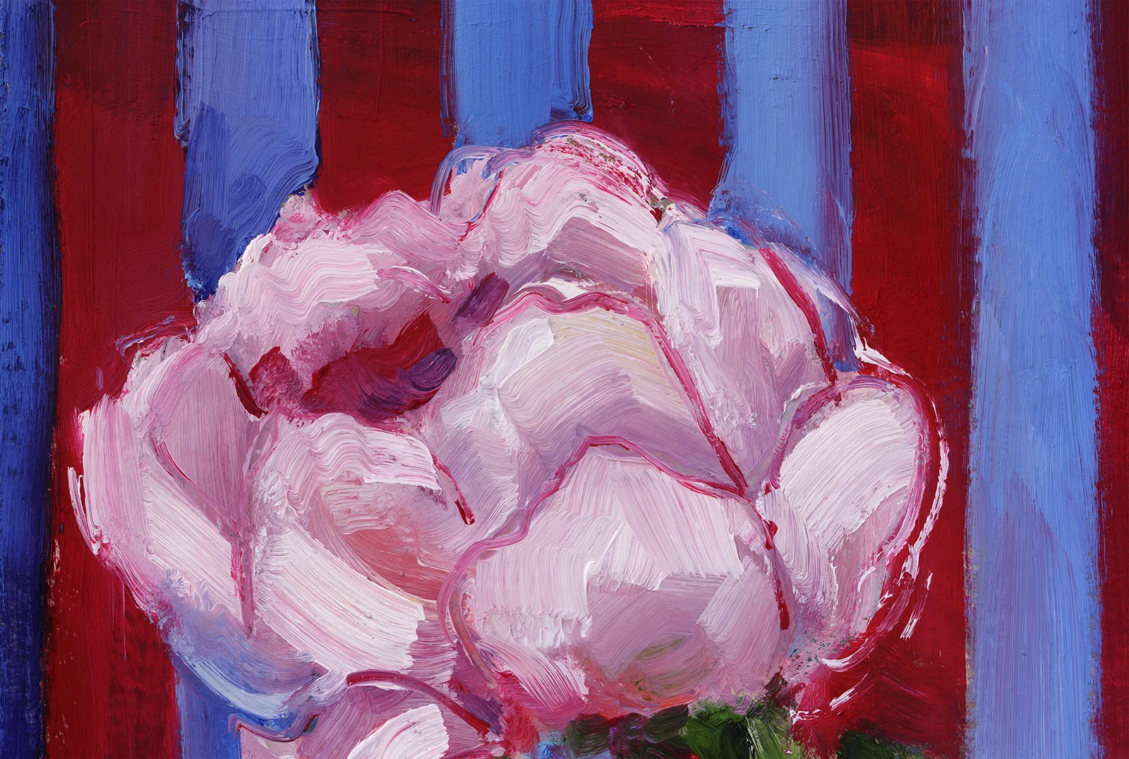 Pink Peony Oil Painting Framed Abstract Flowers Original Wall Art Floral Dinning Room Decor - Image 10