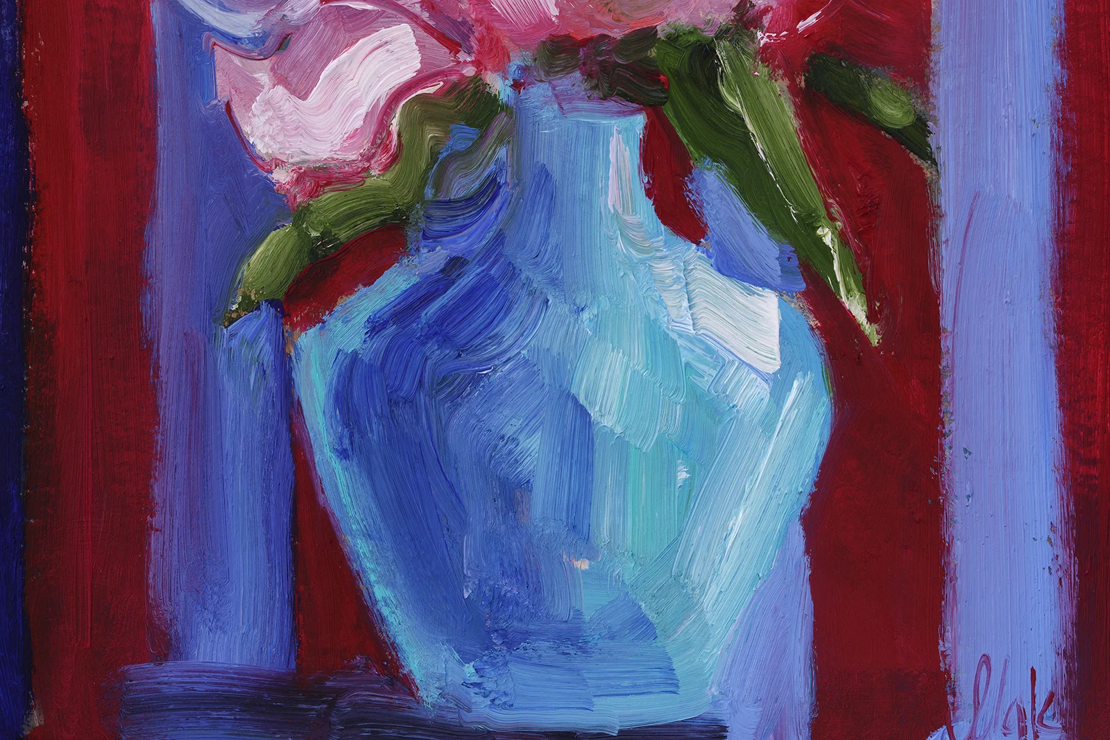 Pink Peony Oil Painting Framed Abstract Flowers Original Wall Art Floral Dinning Room Decor - Image 8