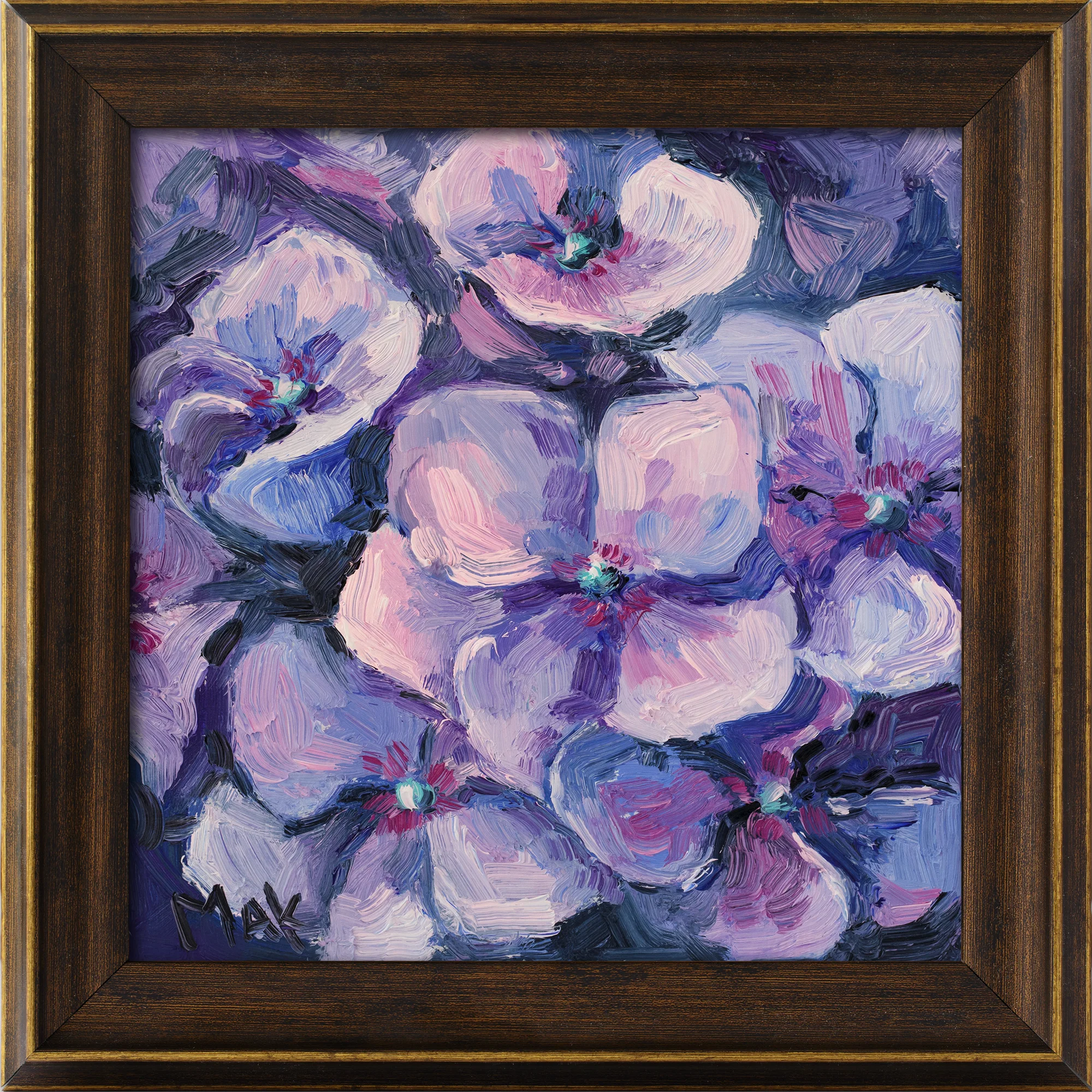 Framed Hydrangea Oil Painting