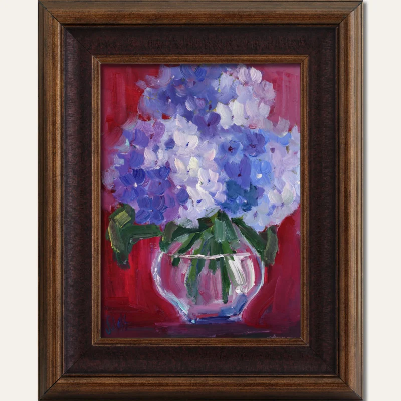 Hydrangea Oil Painting Framed