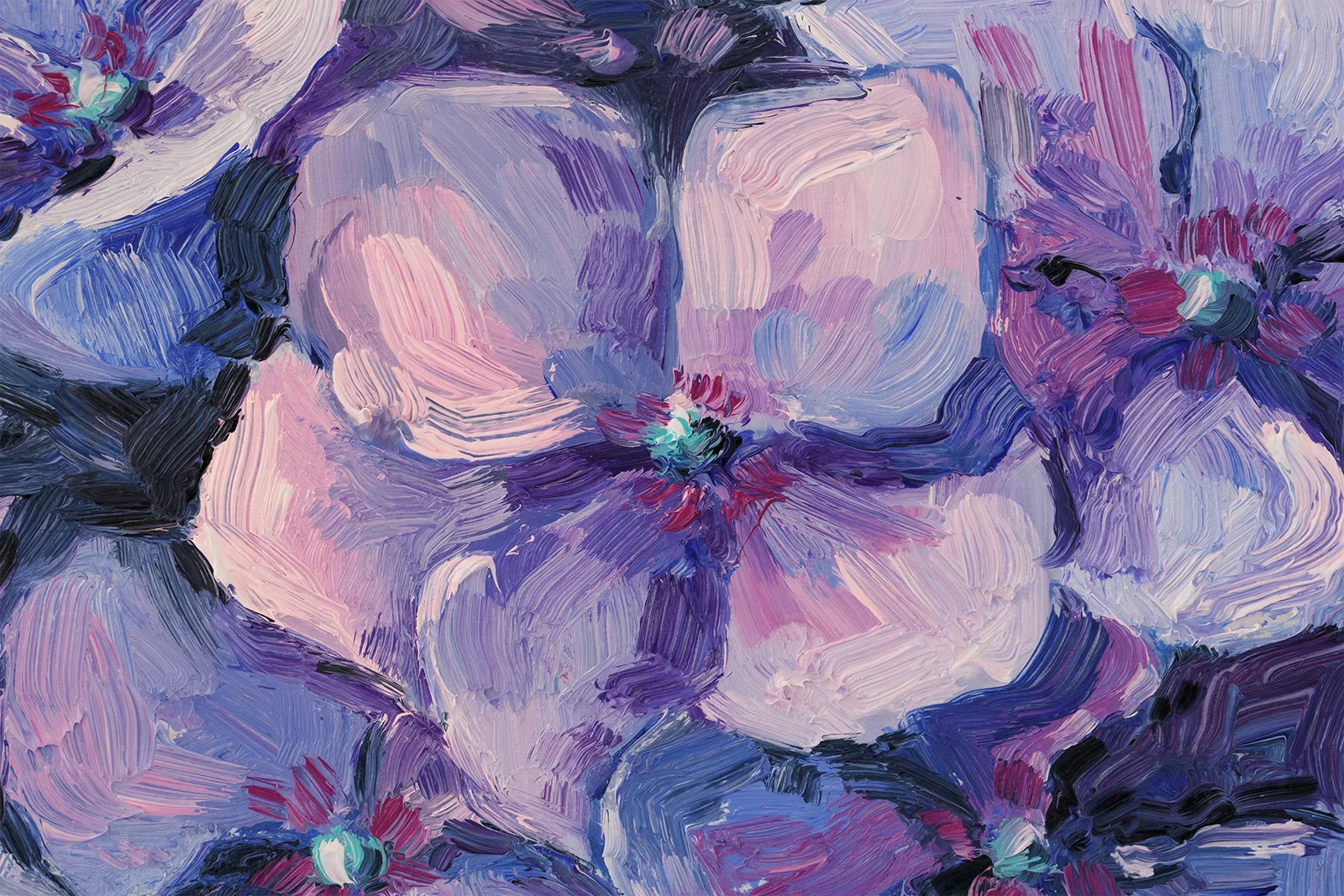 Framed Hydrangea Oil Painting: Small Floral Still Life, 6x6'' Original Art - Image 4