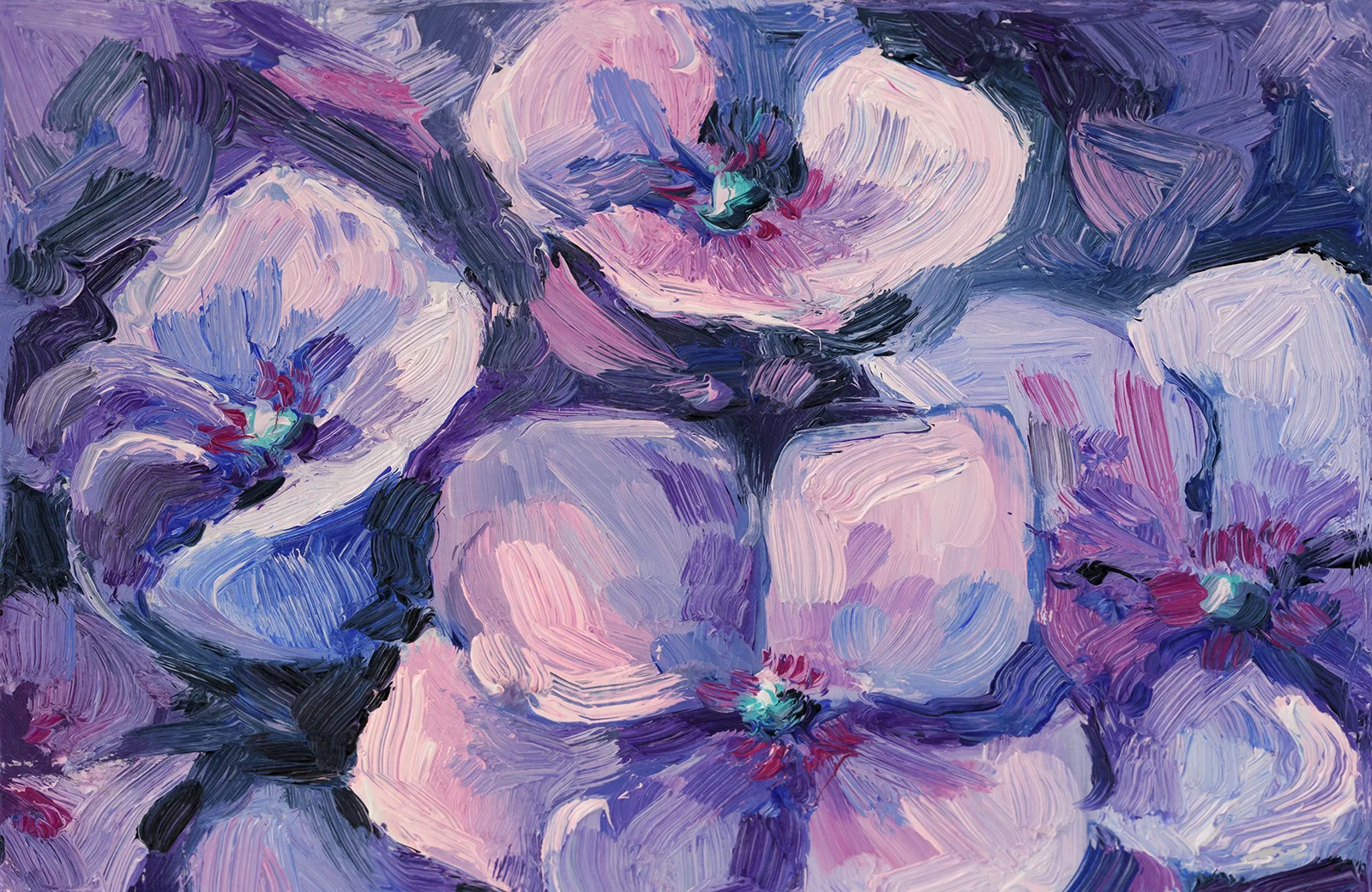 Framed Hydrangea Oil Painting: Small Floral Still Life, 6x6'' Original Art - Image 10