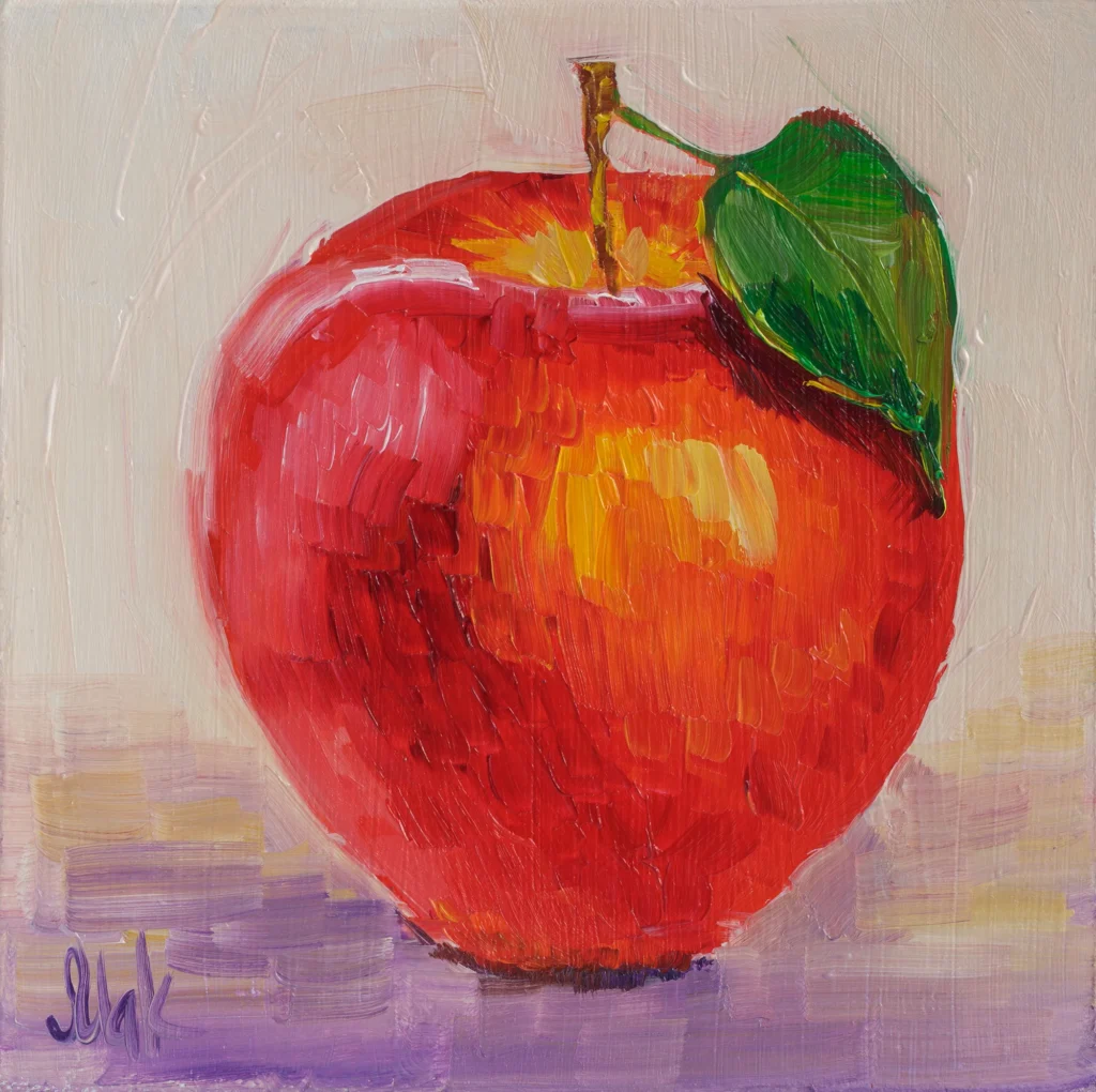 Red Apple Oil Painting