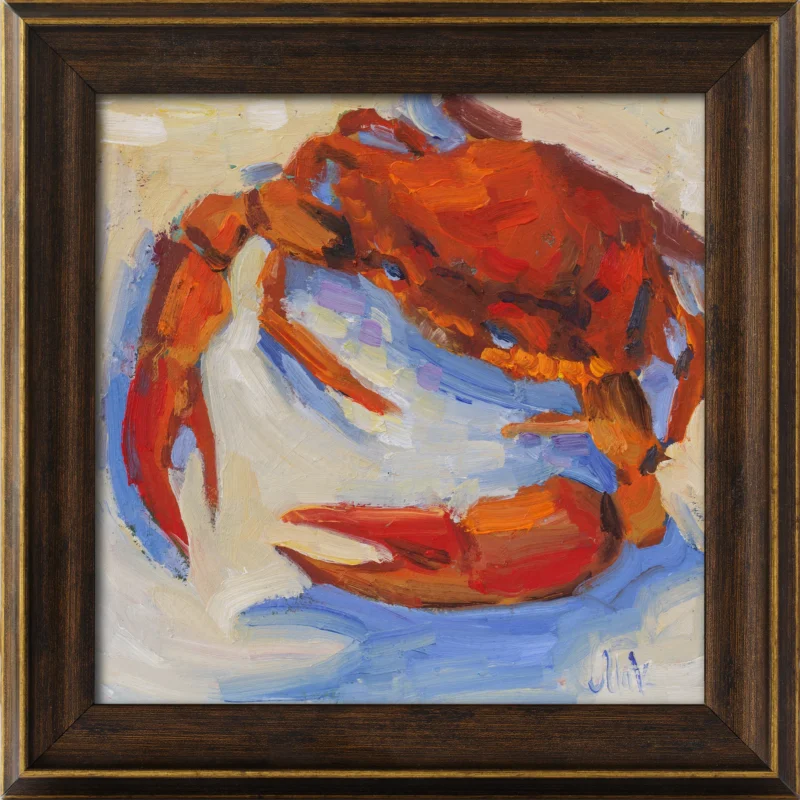 Crab Oil Painting Framed