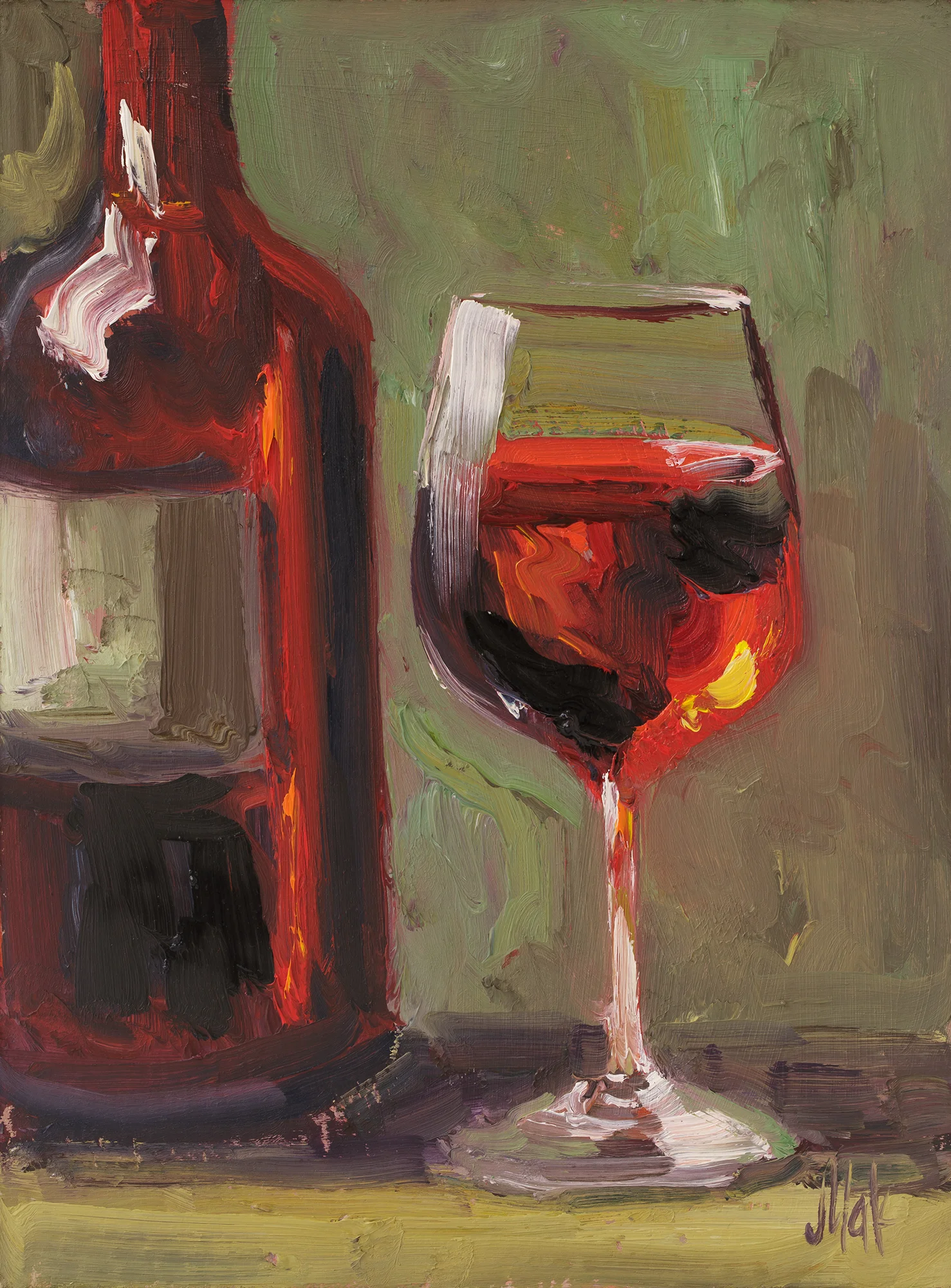 Red Wine Oil Painting