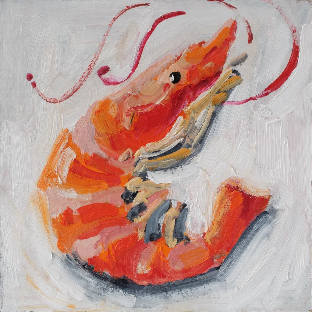 Prawn Oil Painting