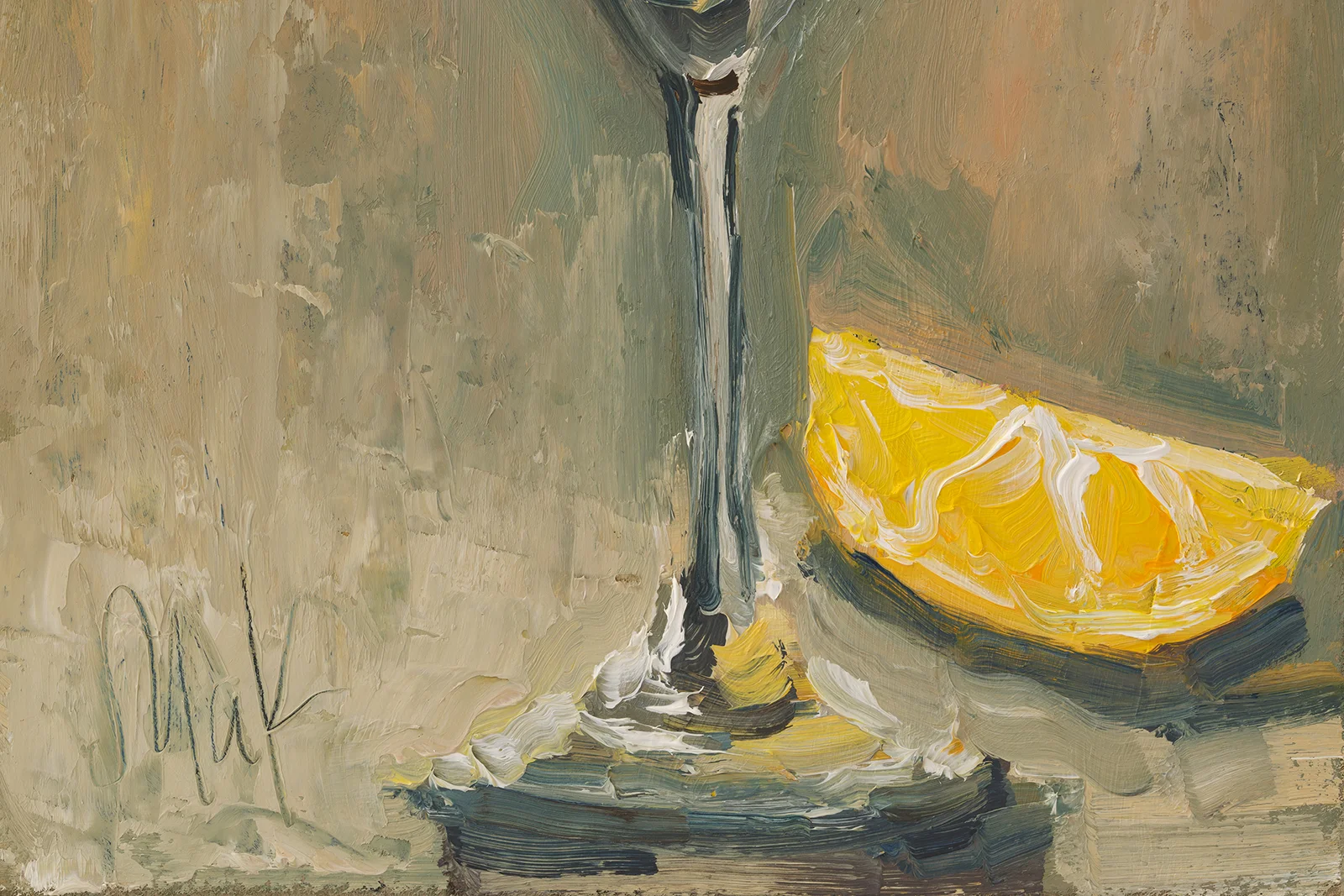 Vesper Martini Oil Painting Framed Still Life Original Wall Art Cocktail Drink Wall Decor - Image 10