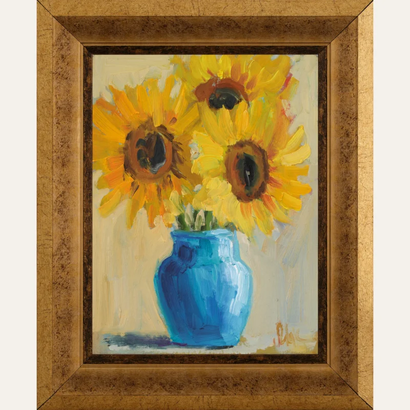Original Sunflower Oil Painting Framed