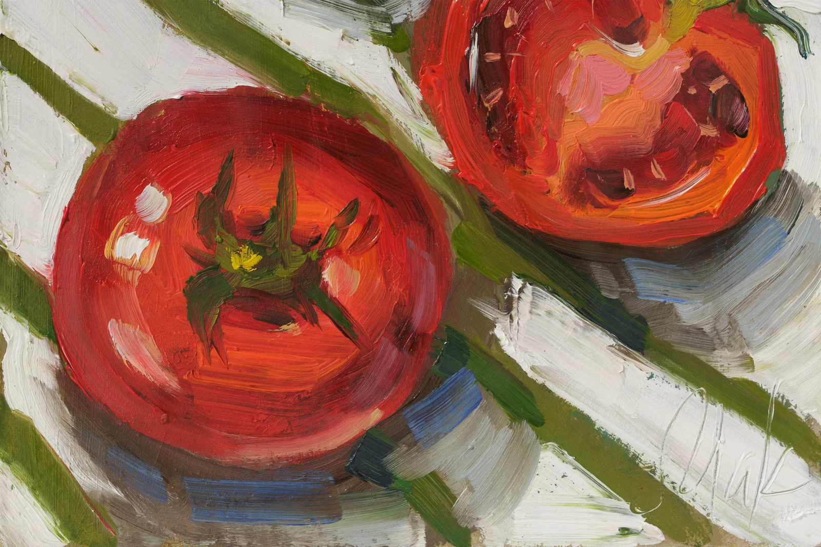 Tomato Original Oil Painting Framed Kitchen Still Life Wall Art Food Artwork Vegetable Painting - Image 10