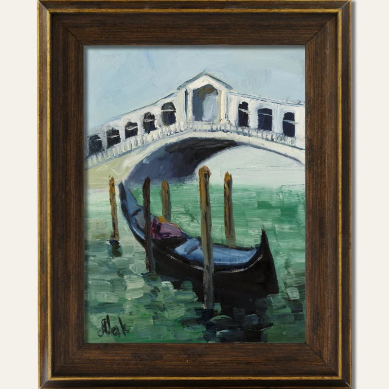 Venice Italy Oil Painting: Abstract Seascape Travel Framed Wall Art