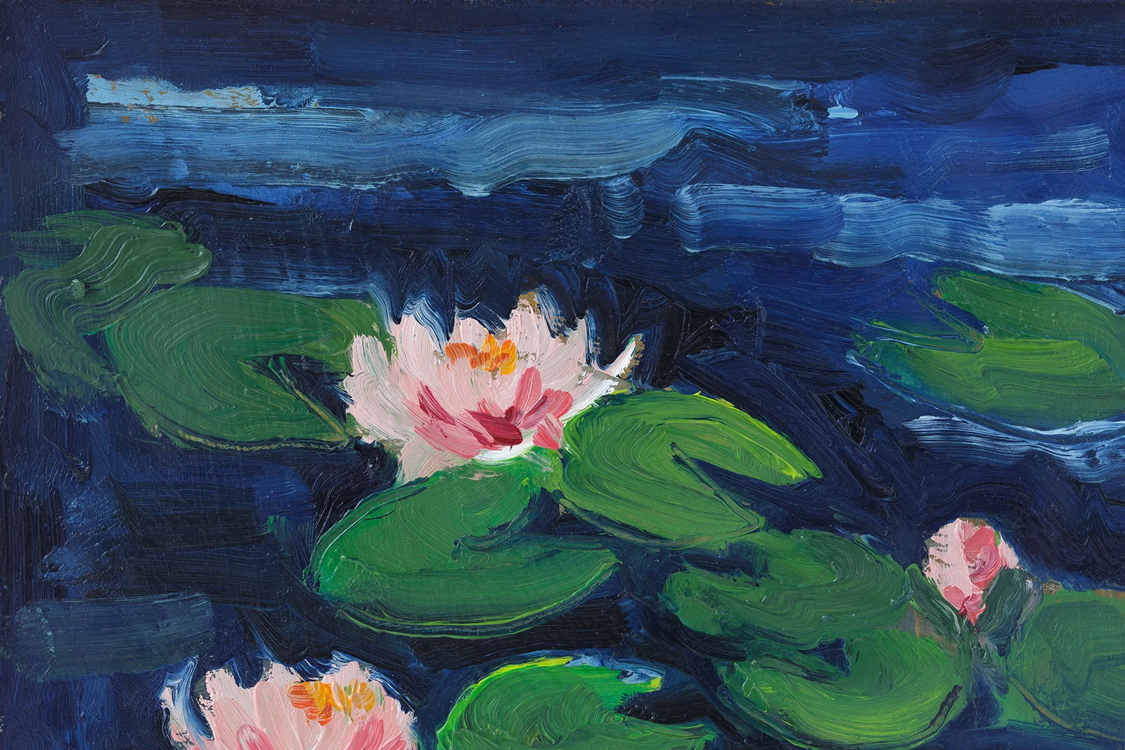 Water Lilies Oil Painting Framed Lotus Original Wall Art Monet Pond Abstract Expressionist - Image 10