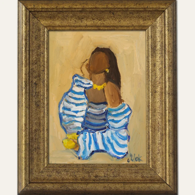 Abstract Woman Portrait Oil Painting Boho Girl Original Wall Art Faceless Female Portrait