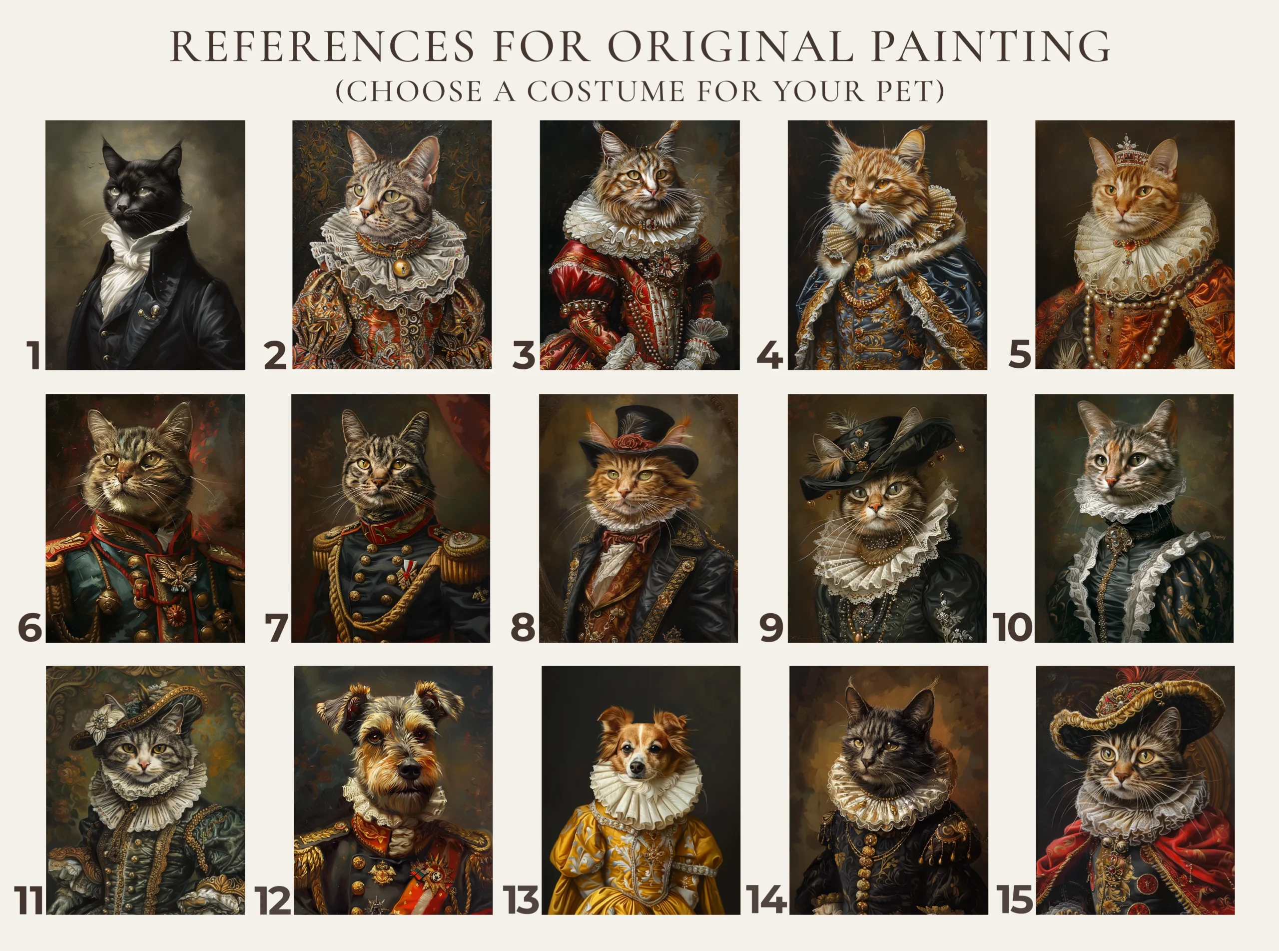 Royal Pet Portrait Oil Painting Hand Painted Custom Framed Renaissance Cat Wall Art - Image 5