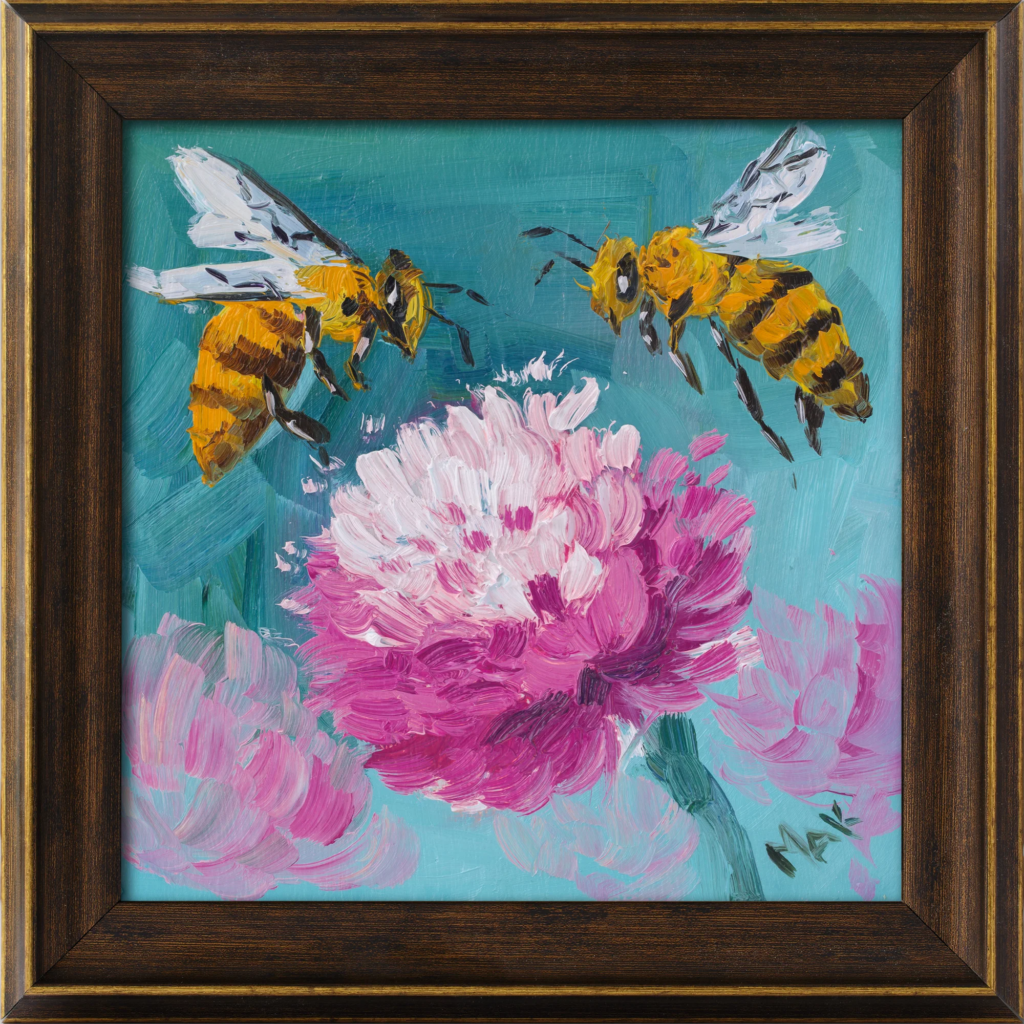 Bee Oil Painting Framed