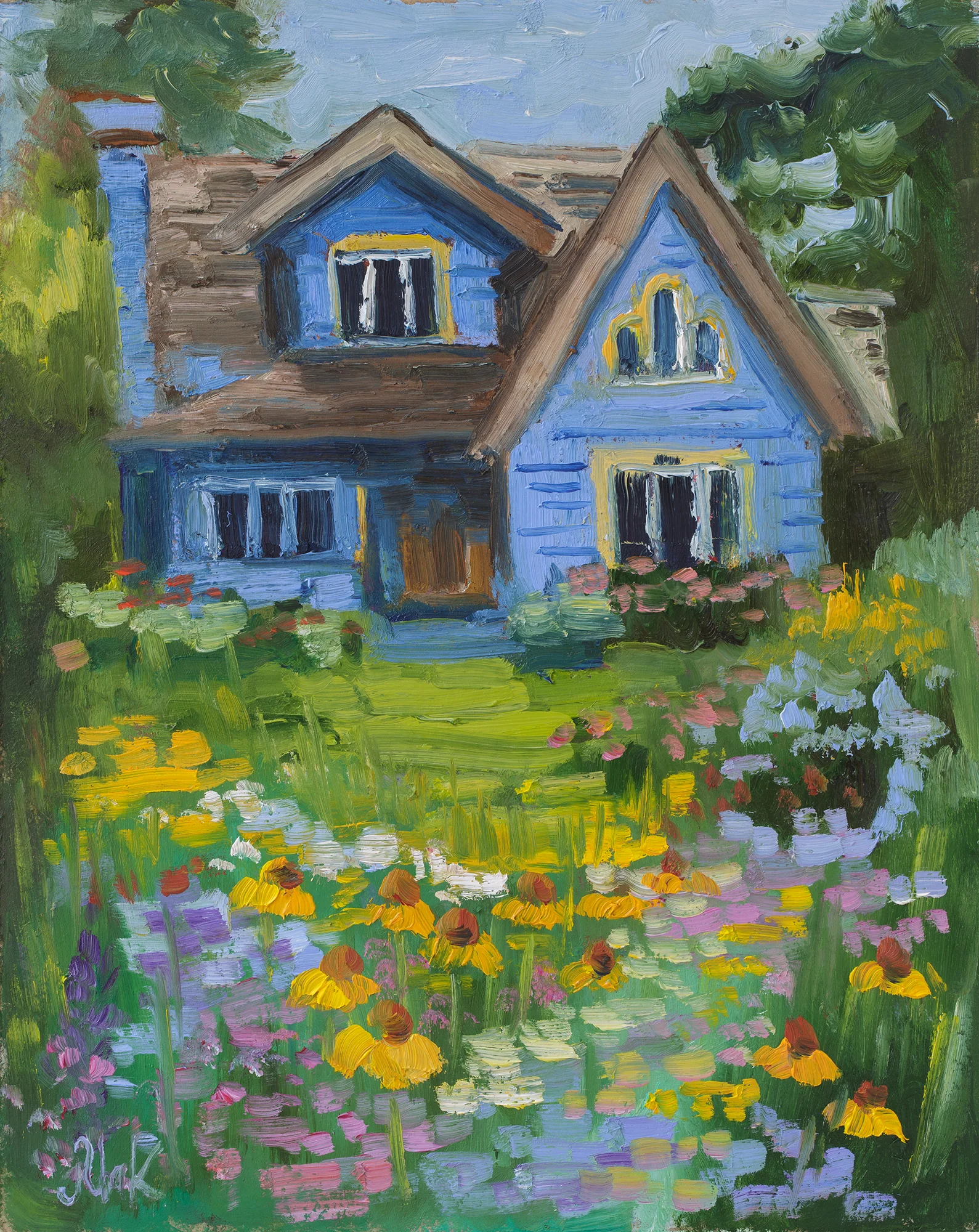 Blue House Painting