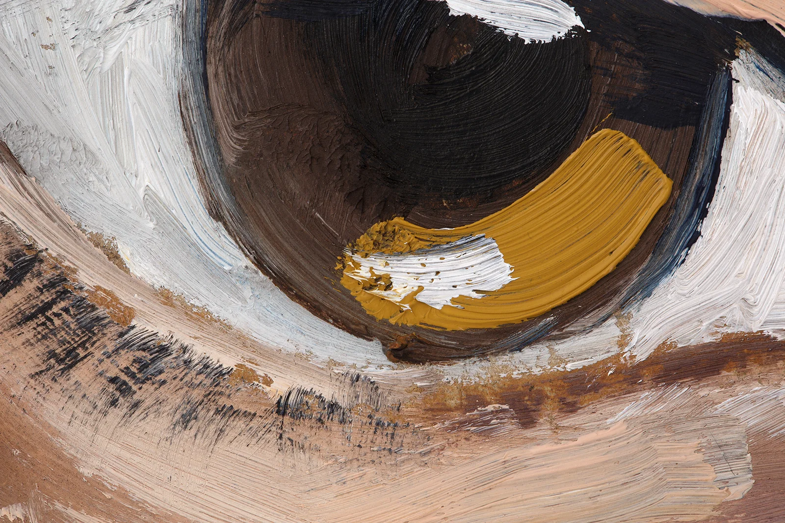 Framed Eye Oil Painting: Asian Woman Portrait, Original Art 6x6'' - Image 5