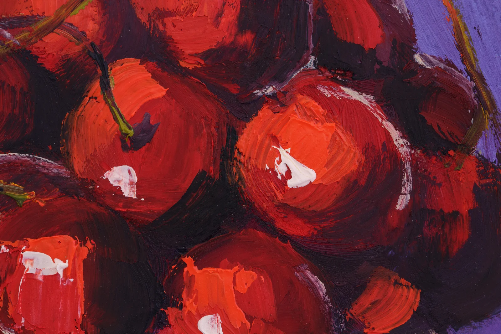 Cherry Oil Painting Frmaed Fruit Original Wall Art Still Life Artwork - Image 4