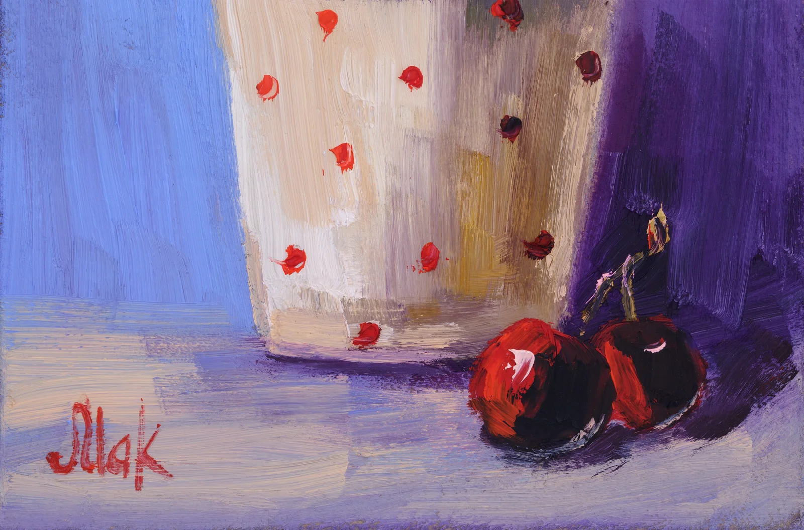 Cherry Oil Painting Frmaed Fruit Original Wall Art Still Life Artwork - Image 6