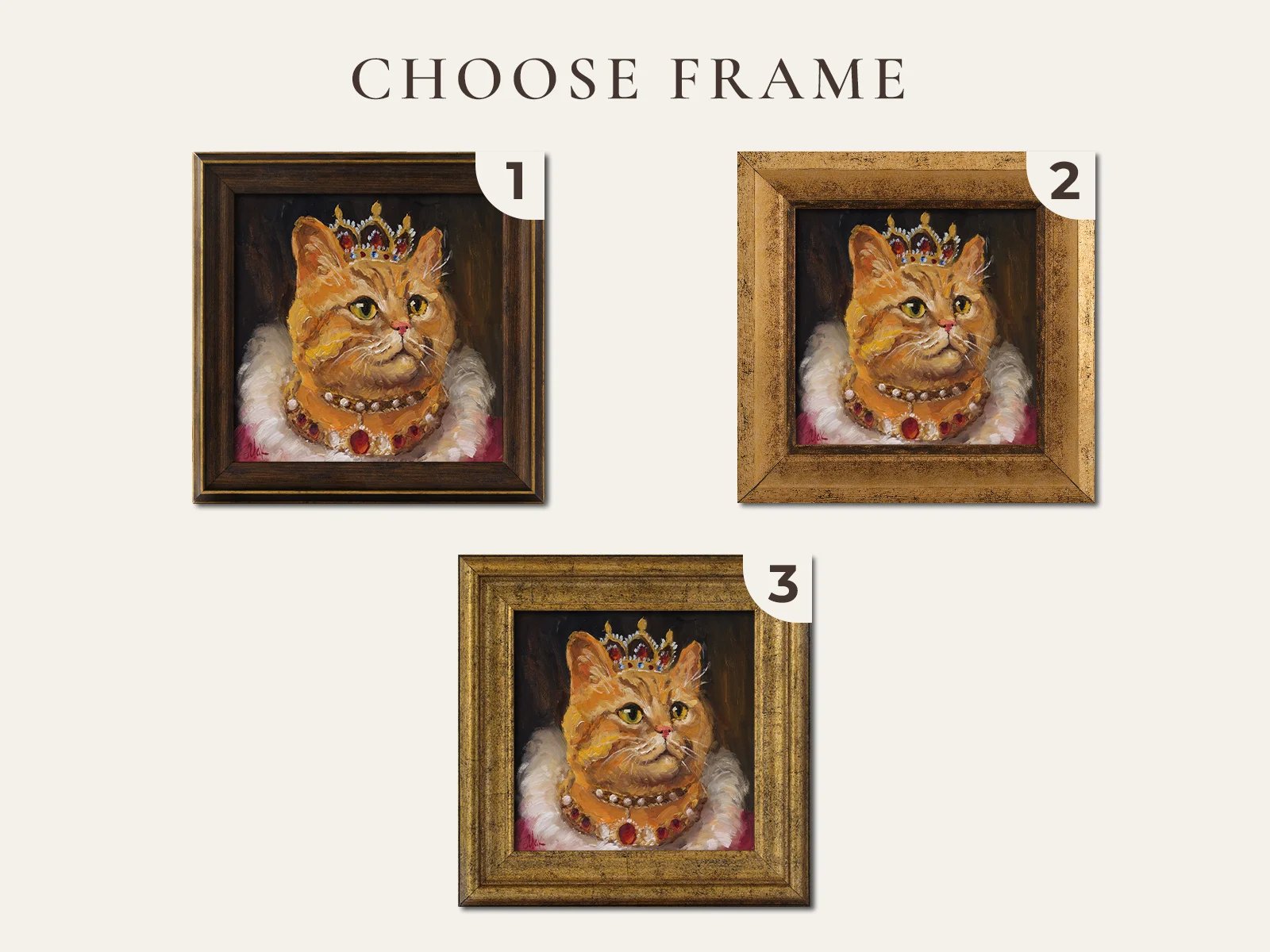 Royal Pet Portrait Oil Painting Hand Painted Custom Framed Renaissance Cat Wall Art - Image 4