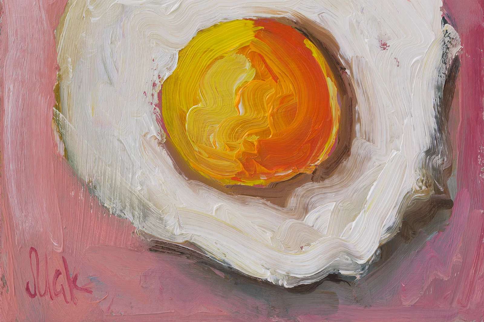 Fried Egg Oil Painting: Kitchen Still Life Food Art, 6x6'' - Image 10