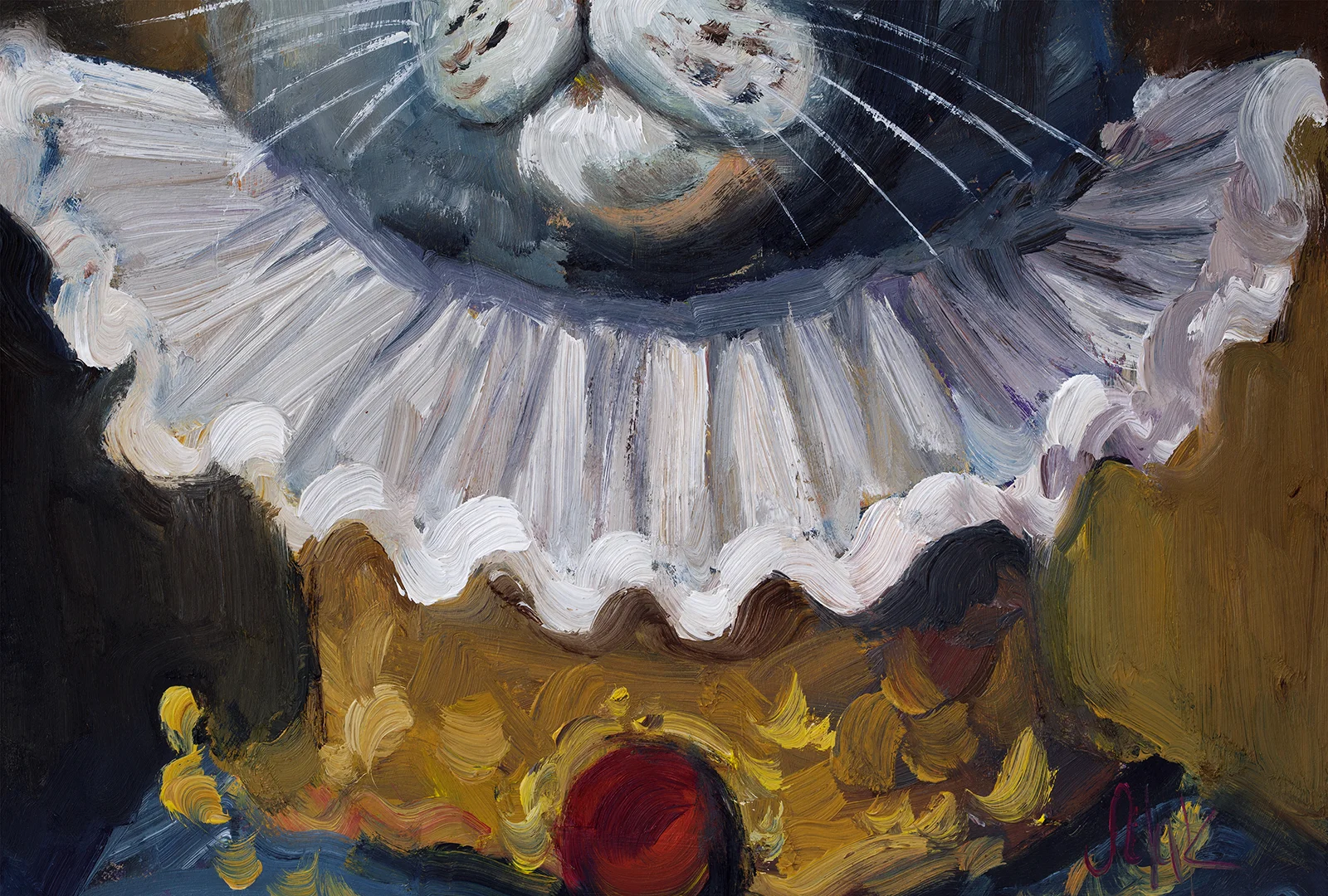 Royal Cat Oil Painting: Renaissance Animal Portrait, Framed 8x10'' - Image 11