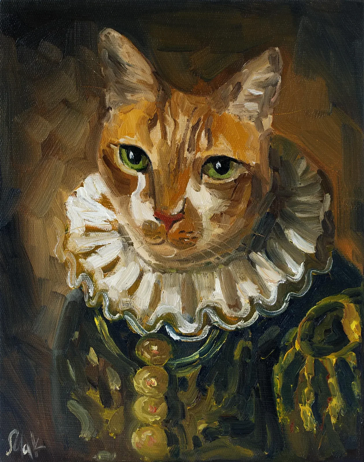 Royal Pet Portrait Oil Painting Hand Painted Custom Framed Renaissance Cat Wall Art - Image 9
