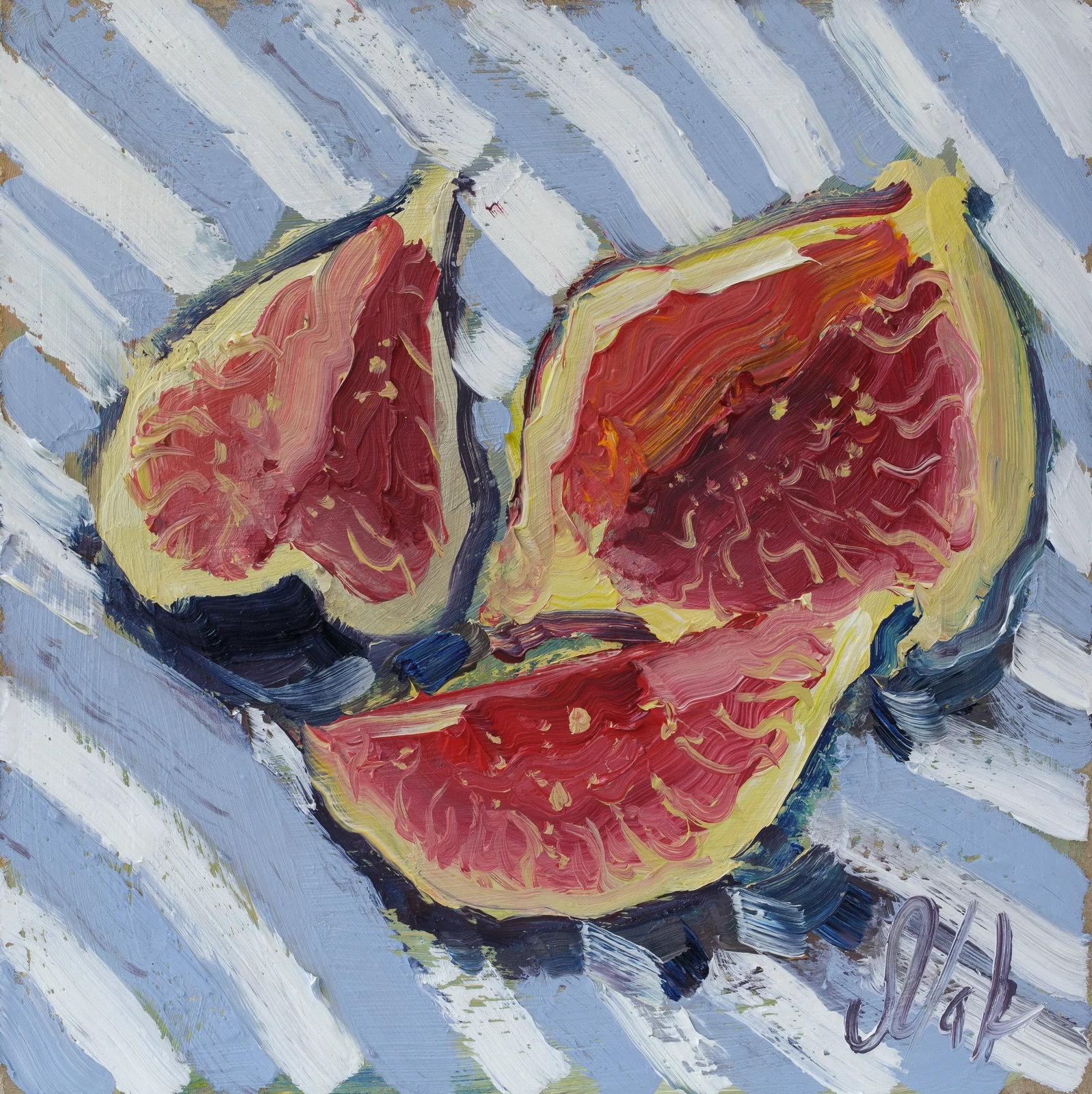 Fig Framed Oil Painting Fruit Still Life Original Wall Art Kitchen Food Wall Decor - Image 10