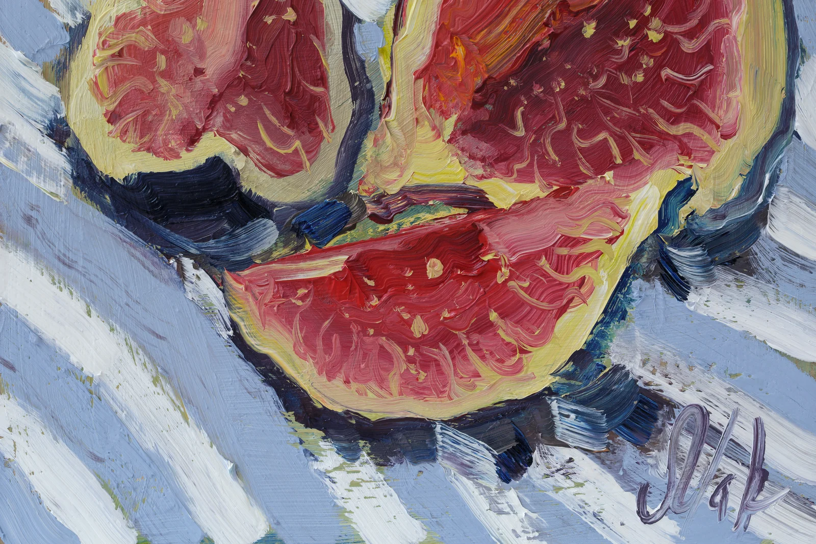 Fig Framed Oil Painting Fruit Still Life Original Wall Art Kitchen Food Wall Decor - Image 6