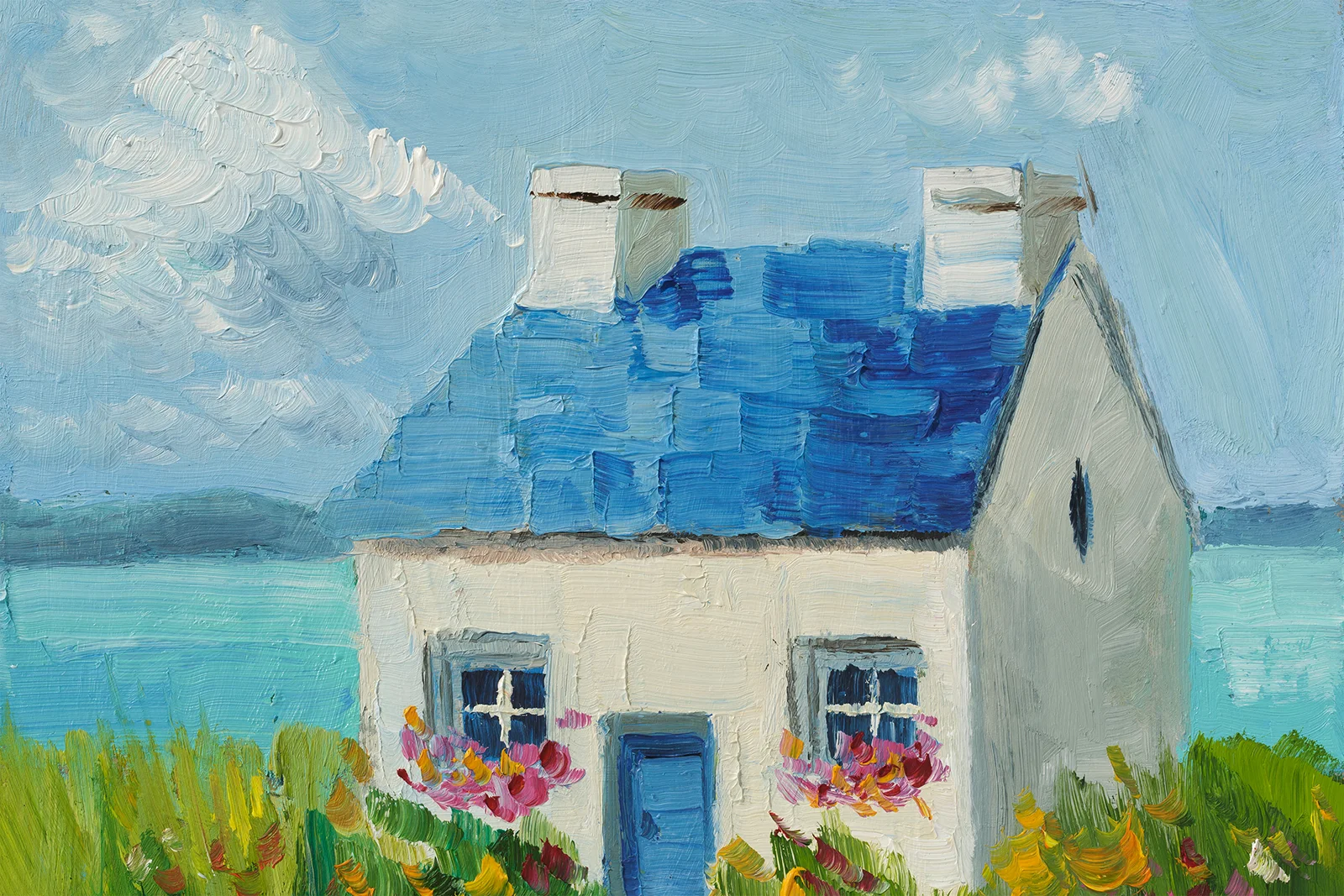 Ireland House Oil Painting Irish Cottage Original Wall Art Framed Landscape - Image 11