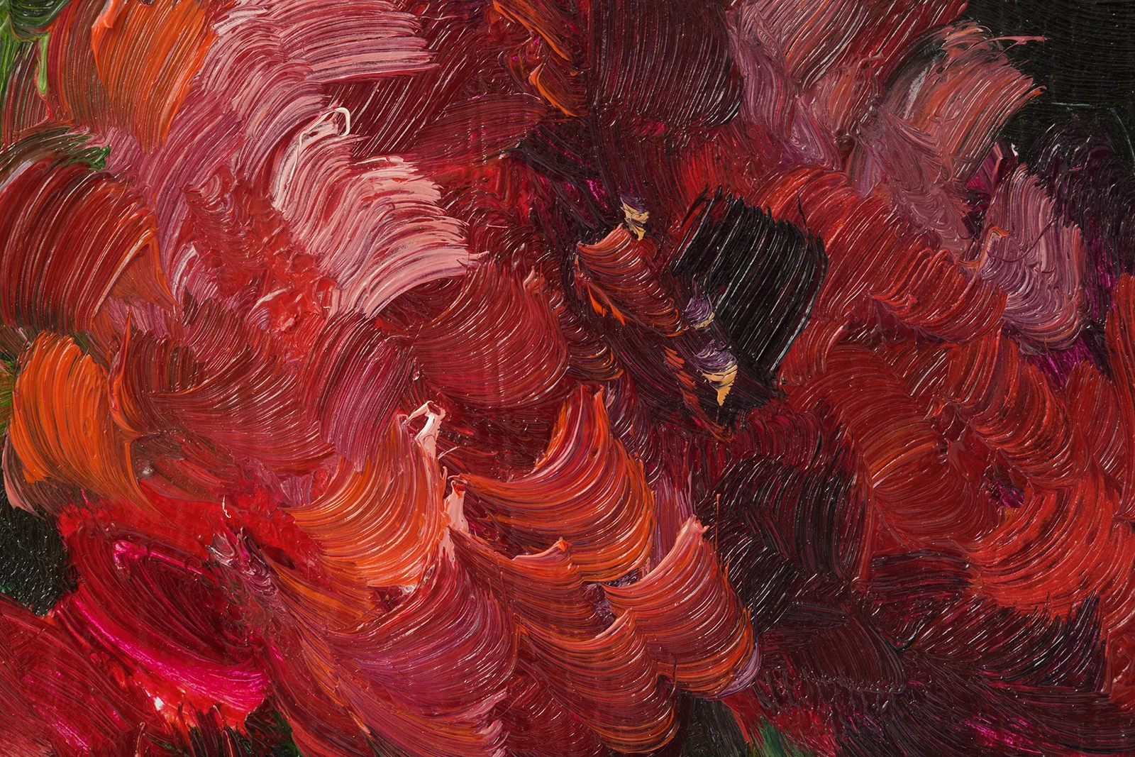 Peony Oil Painting Framed Abstract Flowers in Vase Original Wall Art House Decor - Image 12