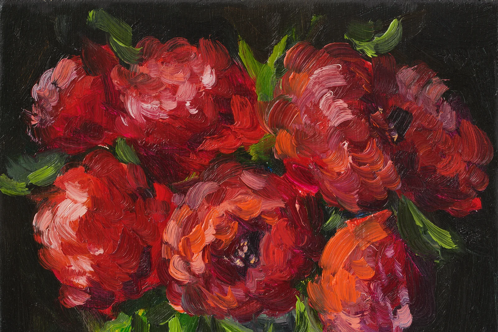 Peony Oil Painting Framed Abstract Flowers in Vase Original Wall Art House Decor - Image 11