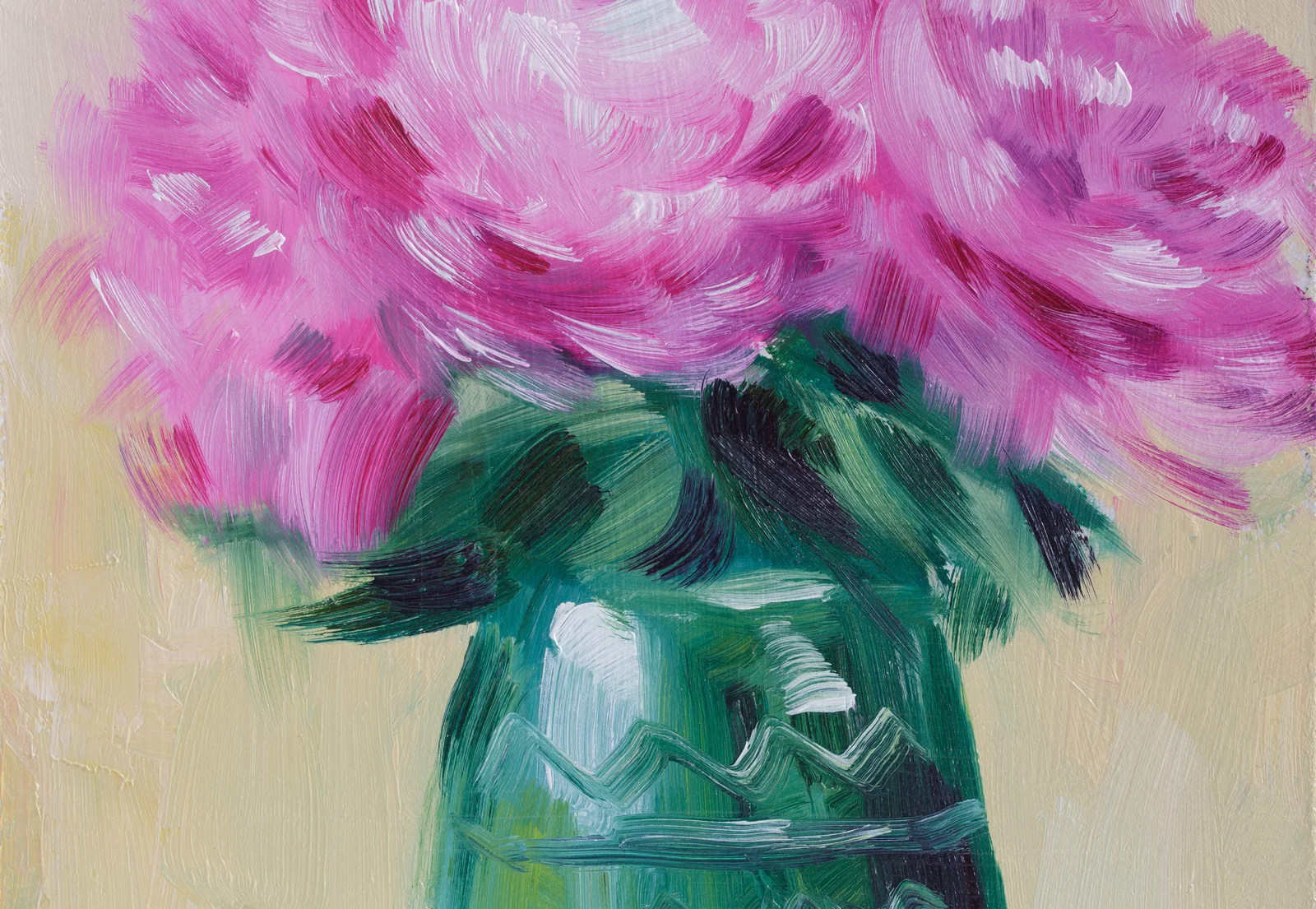 Pink Peony Oil Painting Framed Abstract Floral Still Life, Original Wall Art - Image 11