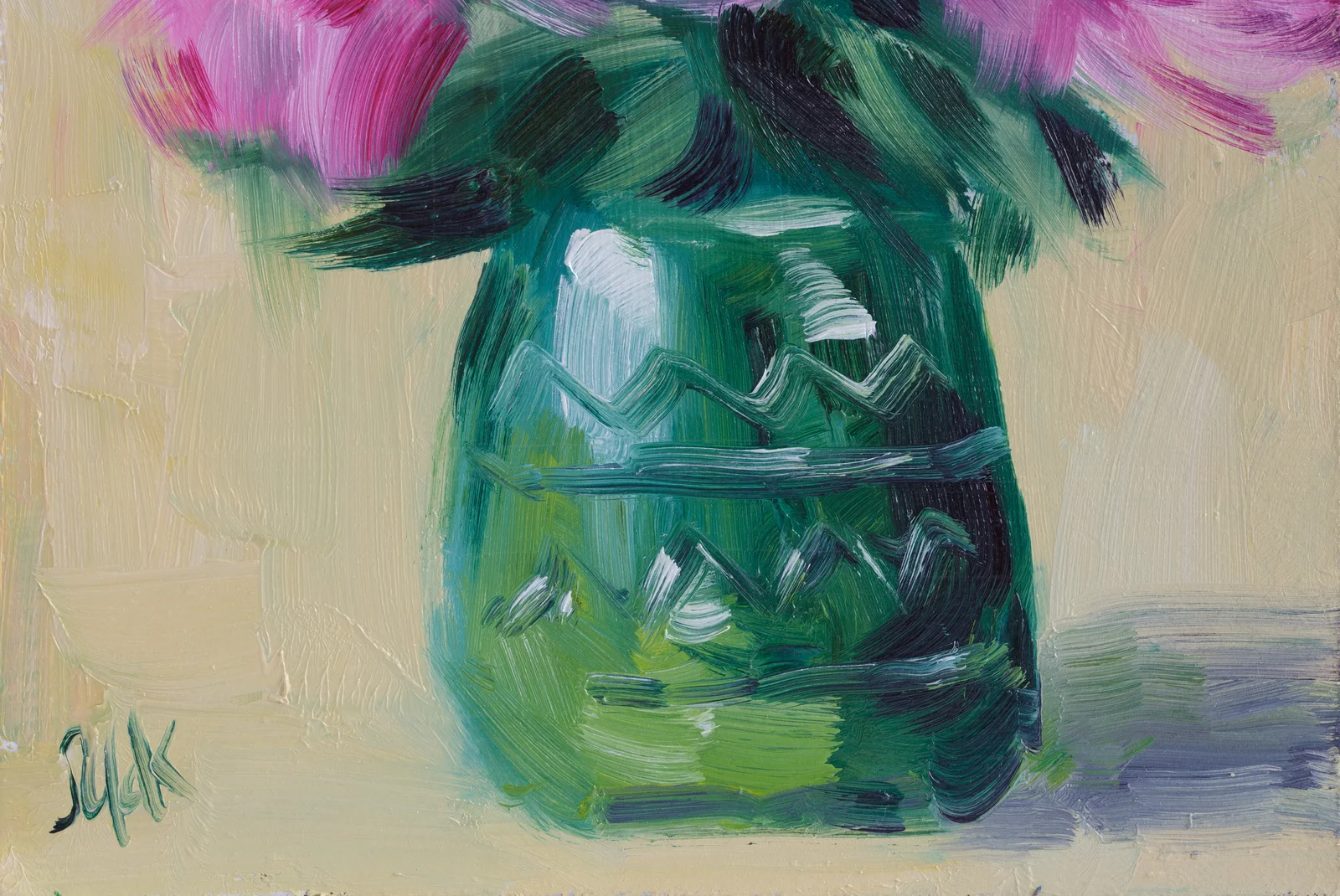 Pink Peony Oil Painting Framed Abstract Floral Still Life, Original Wall Art - Image 12