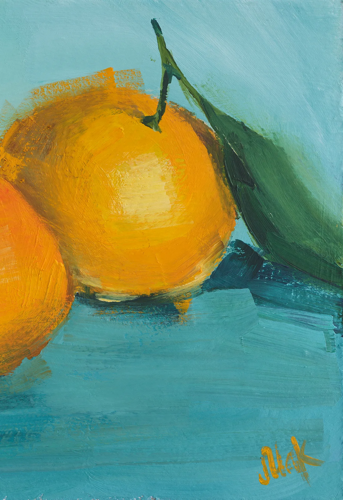 Tangerine Painting Kitchen Wall Art Mandarin Oil Painting Abstract Fruit Still Life Artwork - Image 5