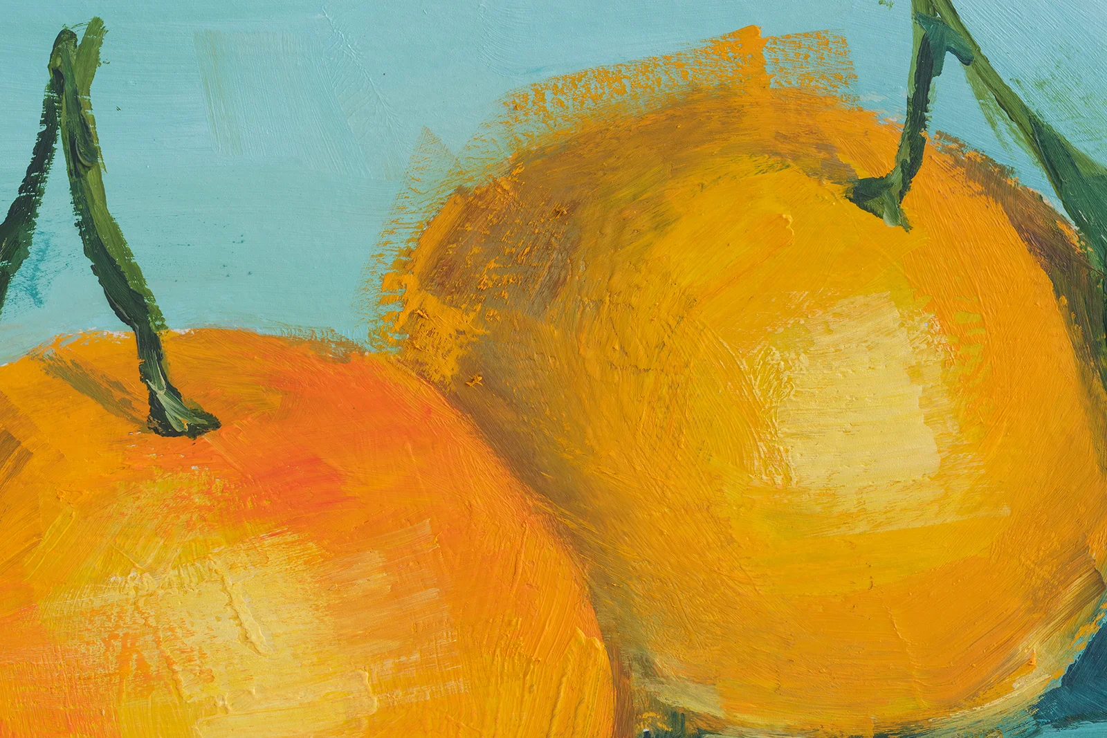 Tangerine Painting Kitchen Wall Art Mandarin Oil Painting Abstract Fruit Still Life Artwork - Image 3