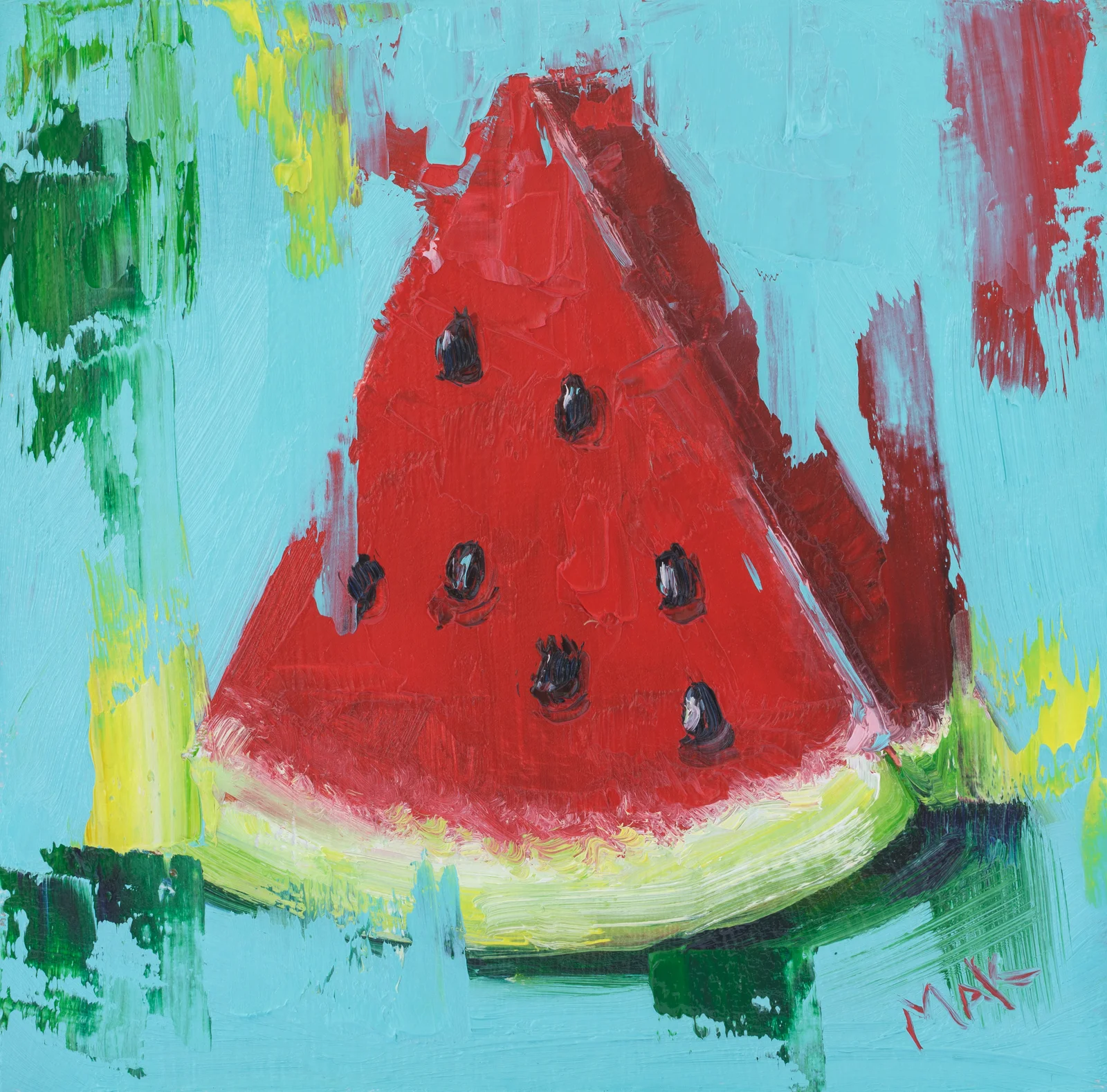 Watermelon Oil Painting Framed Fruit Original Wall Art Kitchen Artwork - Image 11