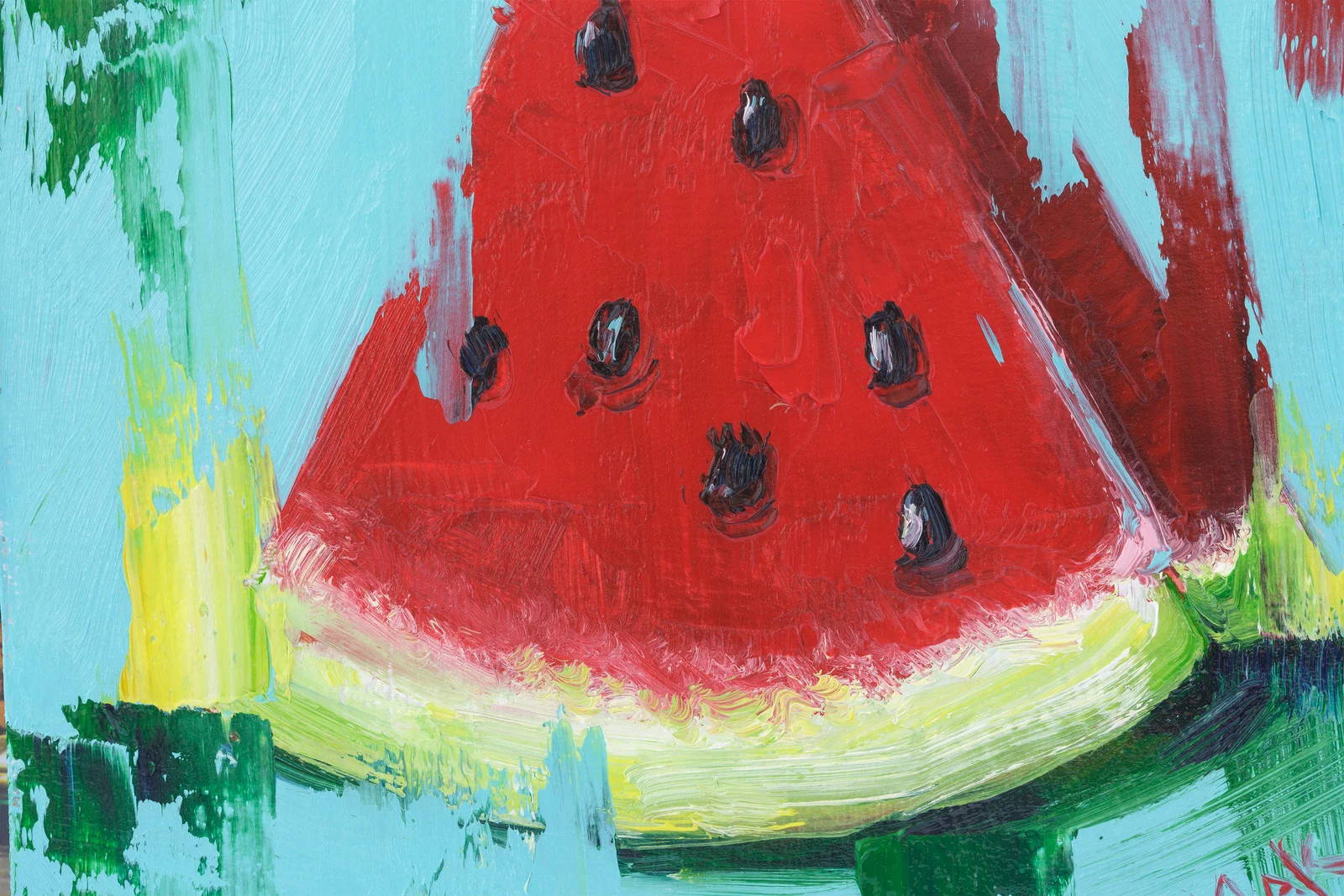 Watermelon Oil Painting Framed Fruit Original Wall Art Kitchen Artwork - Image 10