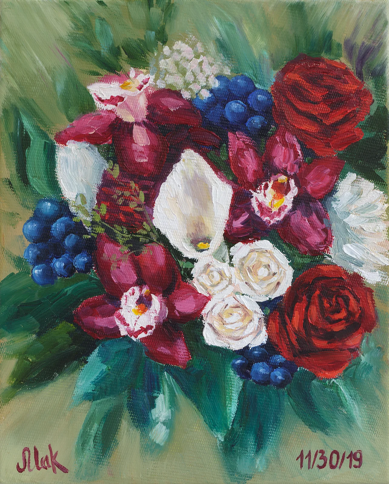 Custom Bridal Bouquet Oil Painting Wedding Bouquet Framed Bride Gift Wedding Flowers Portrait From Photo Personalized for Wife - Image 10