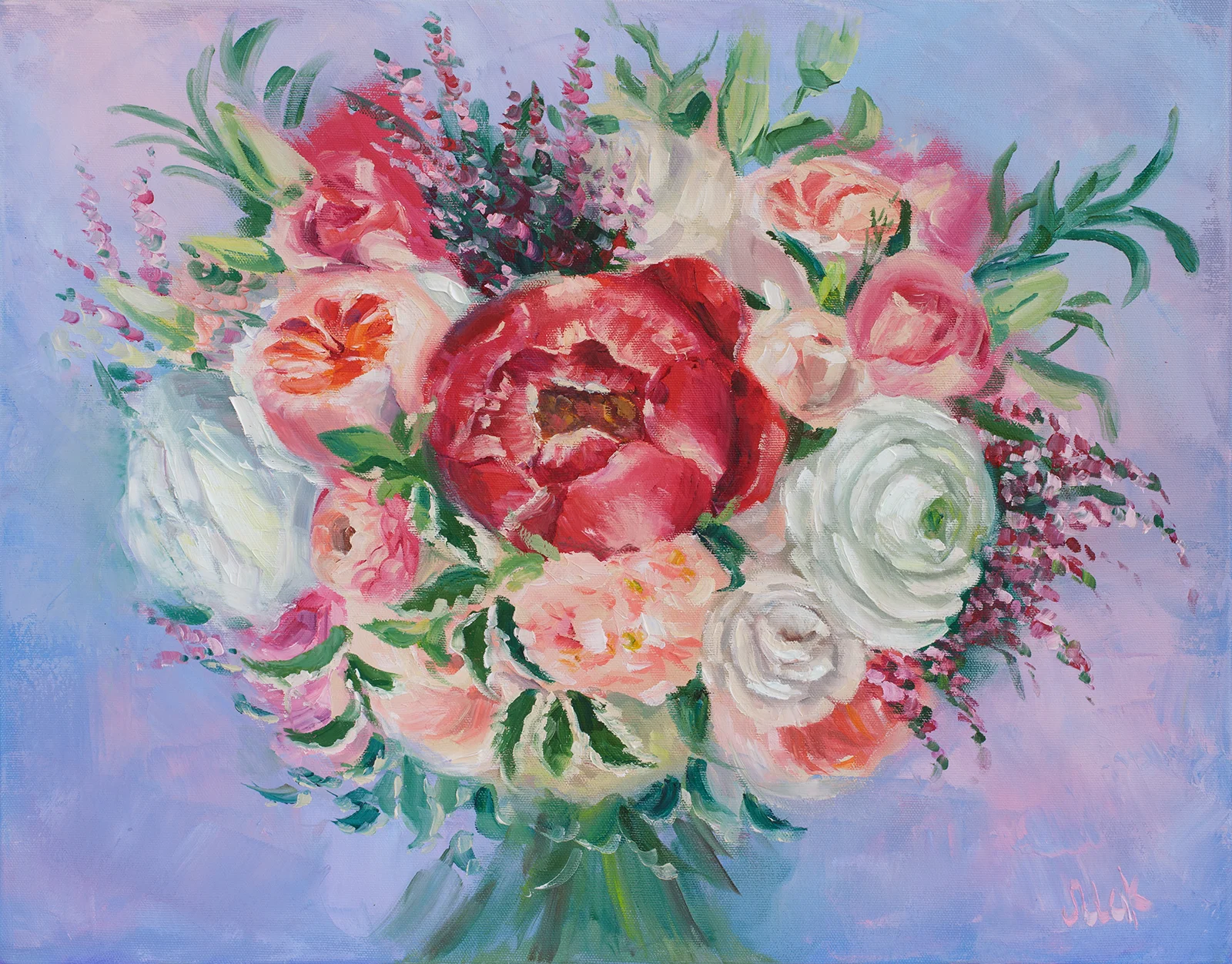 Custom Bridal Bouquet Oil Painting Wedding Bouquet Framed Bride Gift Wedding Flowers Portrait From Photo Personalized for Wife - Image 6