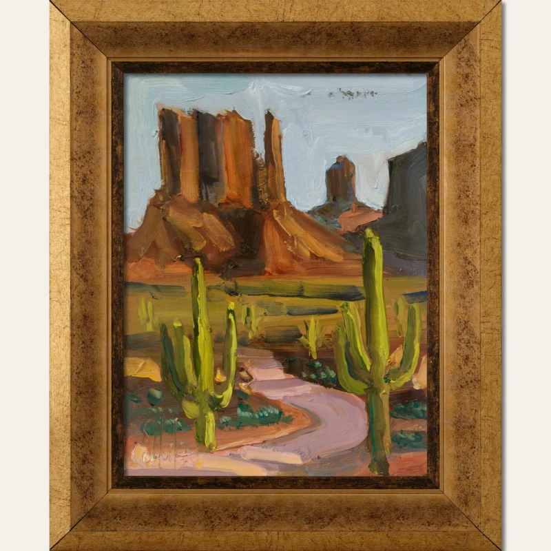 Monument Valley Arizona Framed Oil Painting Southwest Desert Landscape Wall Art Red Rock Mesa