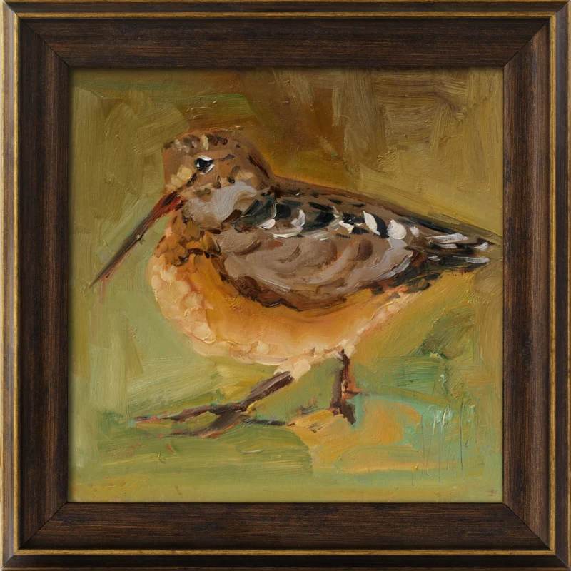 Woodcock Oil Painting Original Small Forest Bird Wall Art