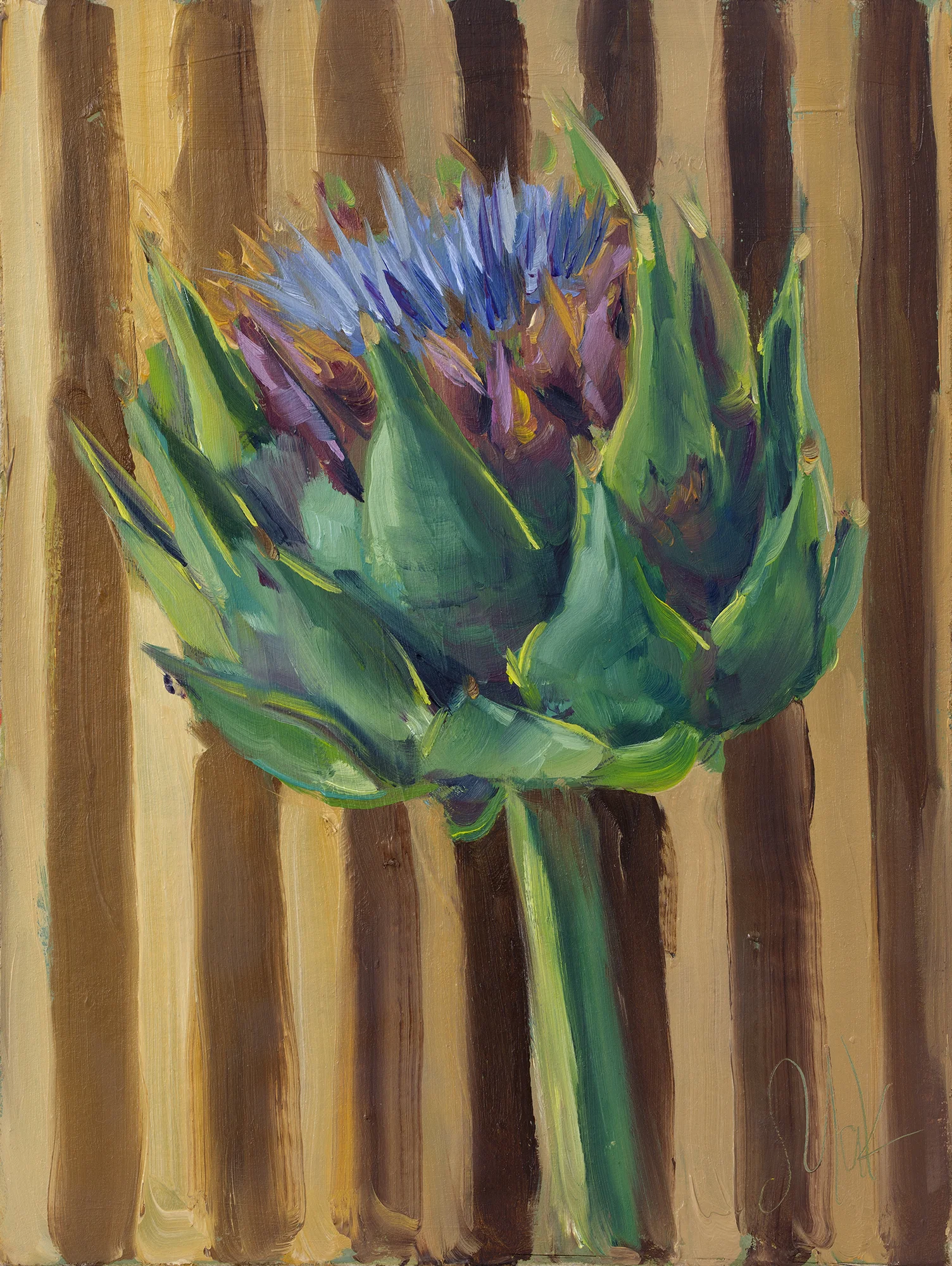 Artichoke Flower Oil Painting - Image 6