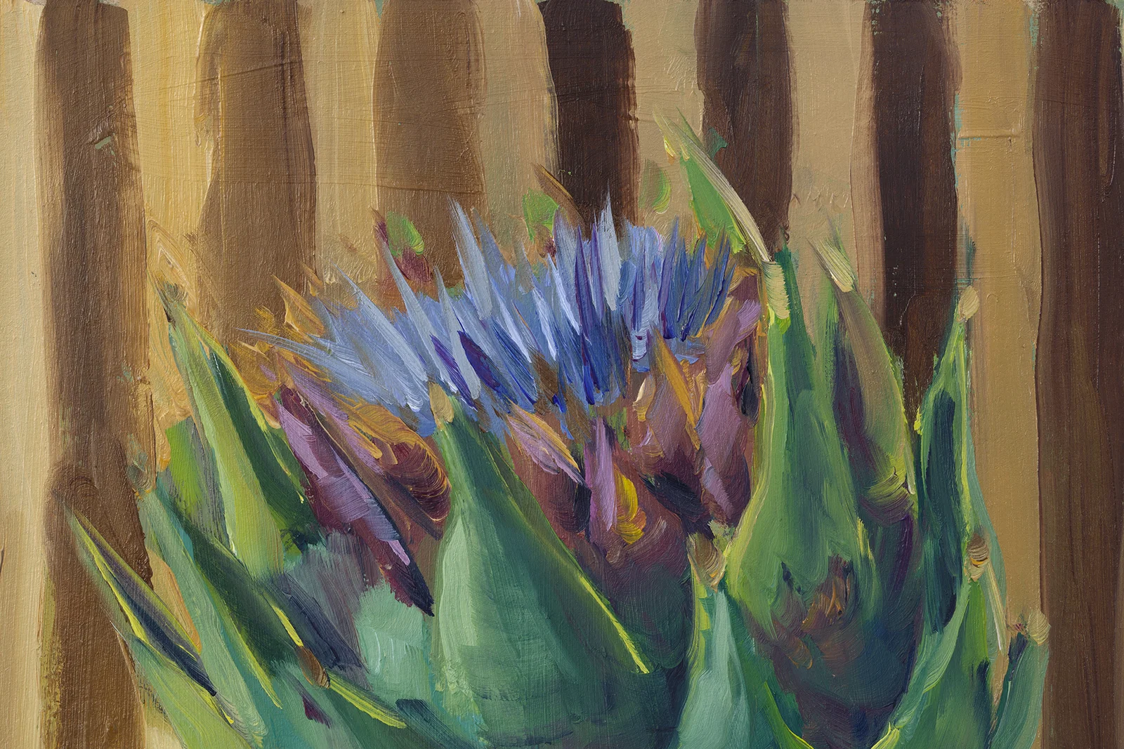 Artichoke Flower Oil Painting - Image 8