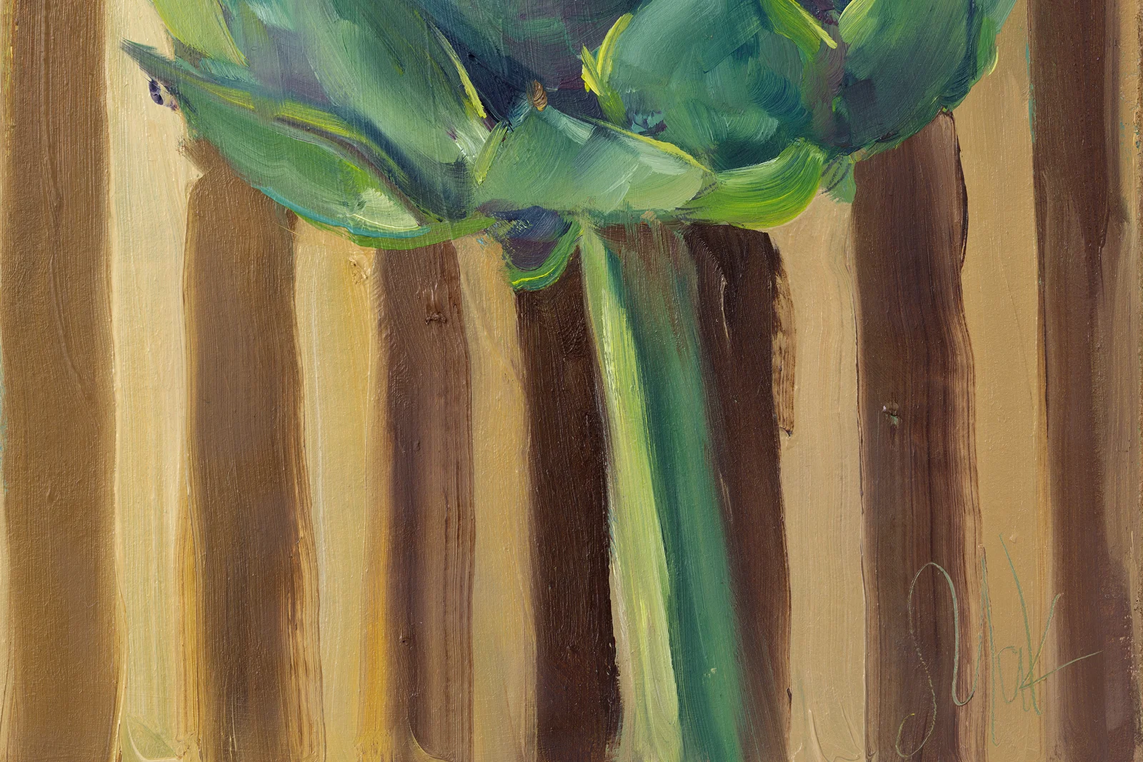 Artichoke Flower Oil Painting - Image 10
