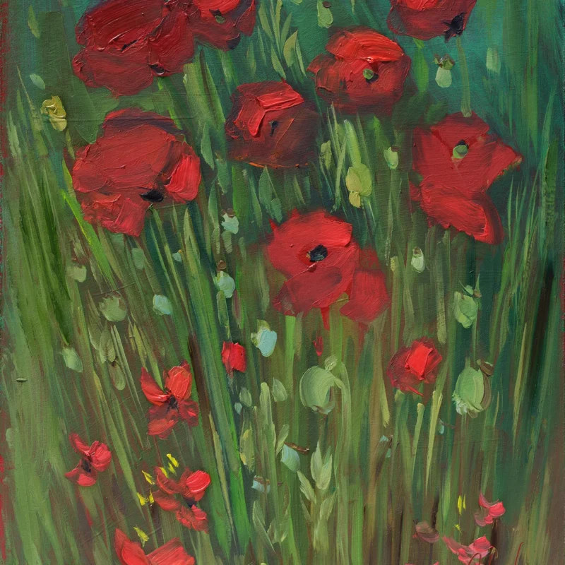 Poppy Field Oil Painting