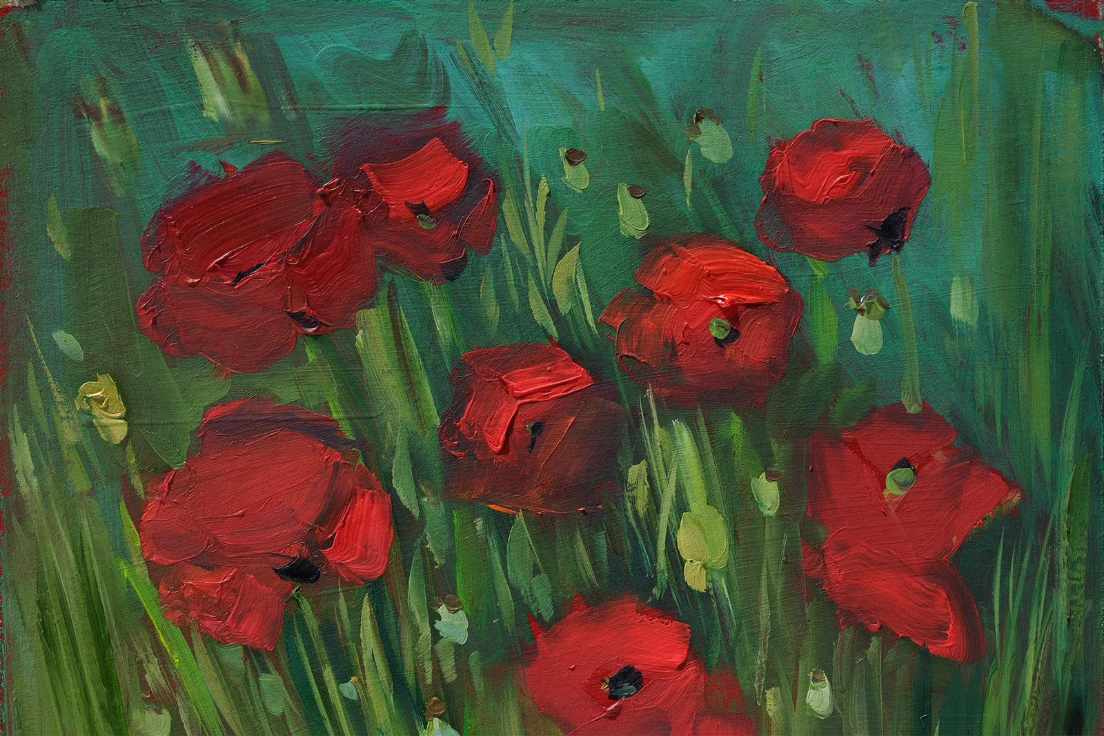 Poppy Field Oil Painting - Image 5