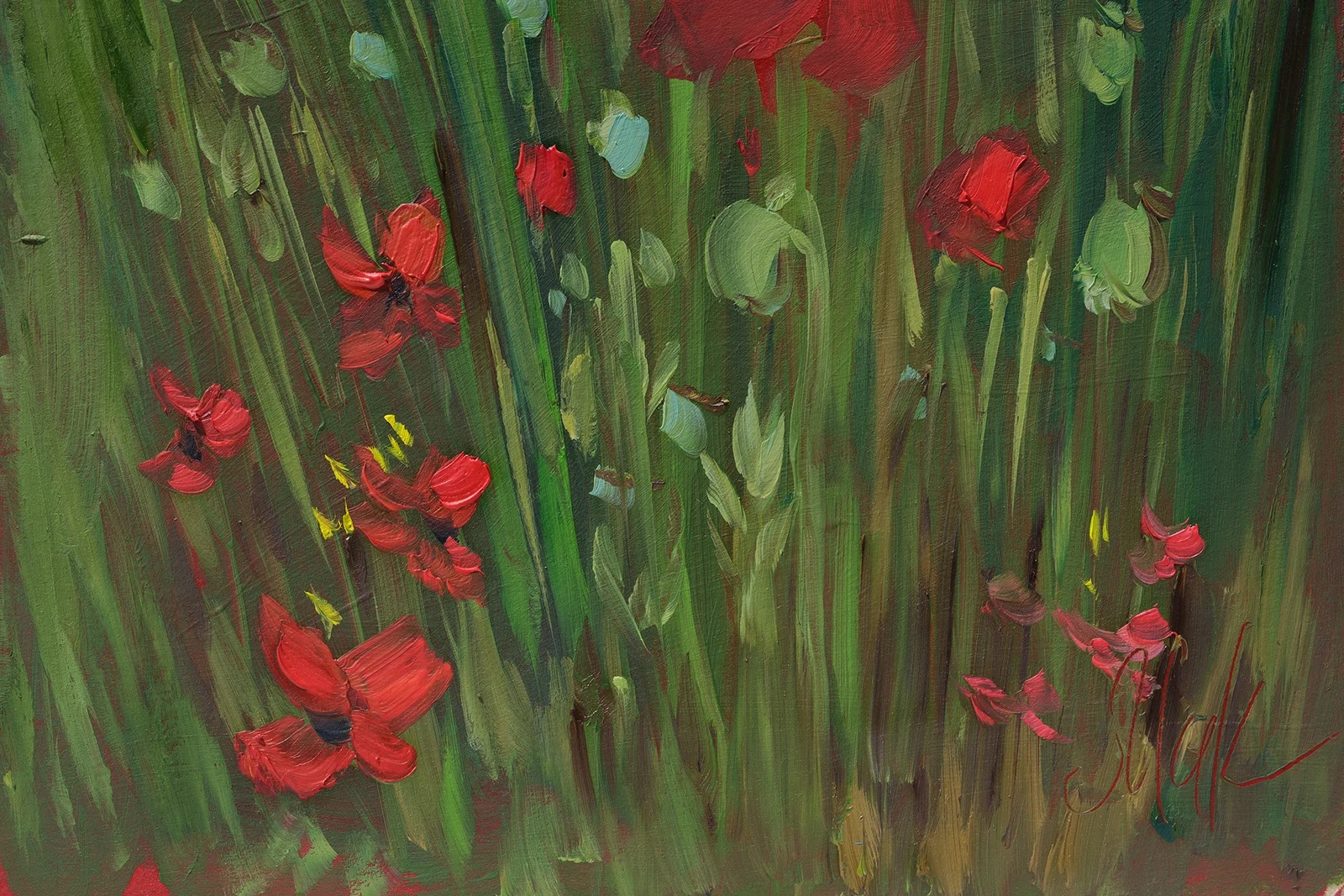 Poppy Field Oil Painting - Image 6