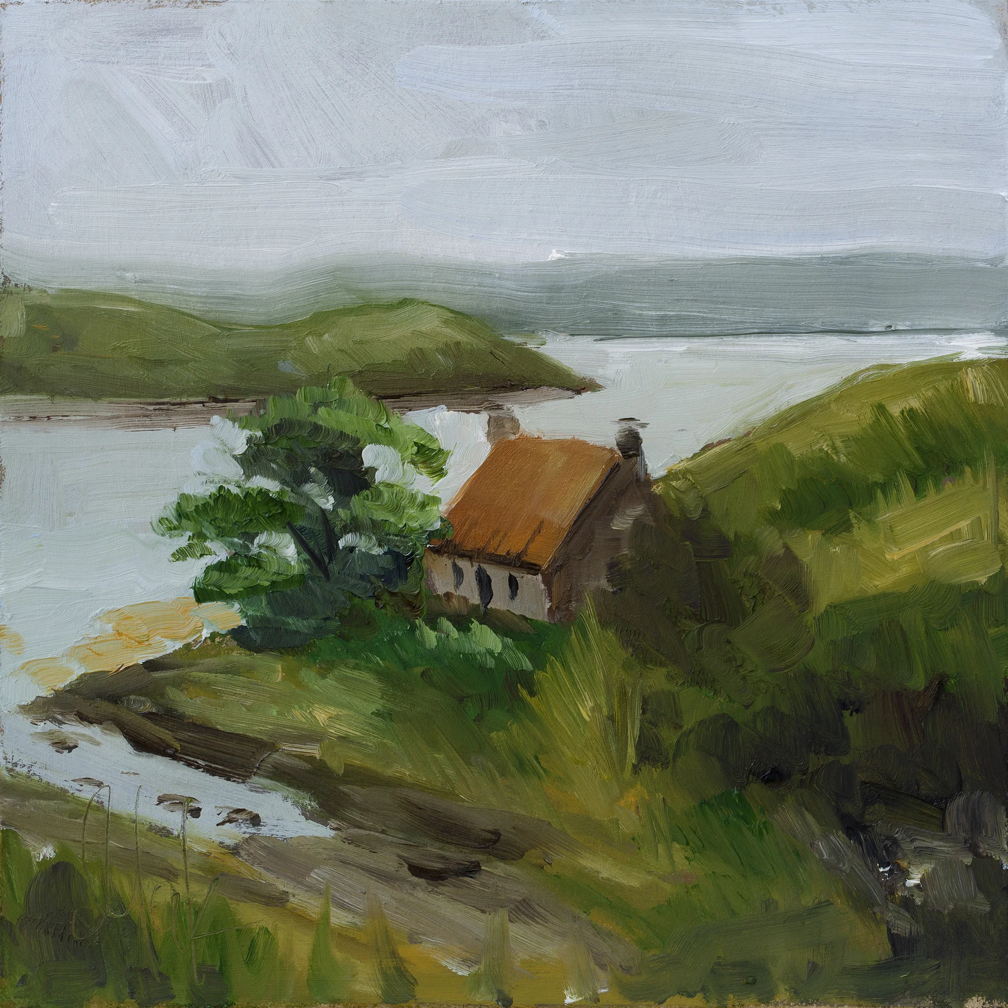 Scottish Highlands Cottage Oil Painting - Image 6