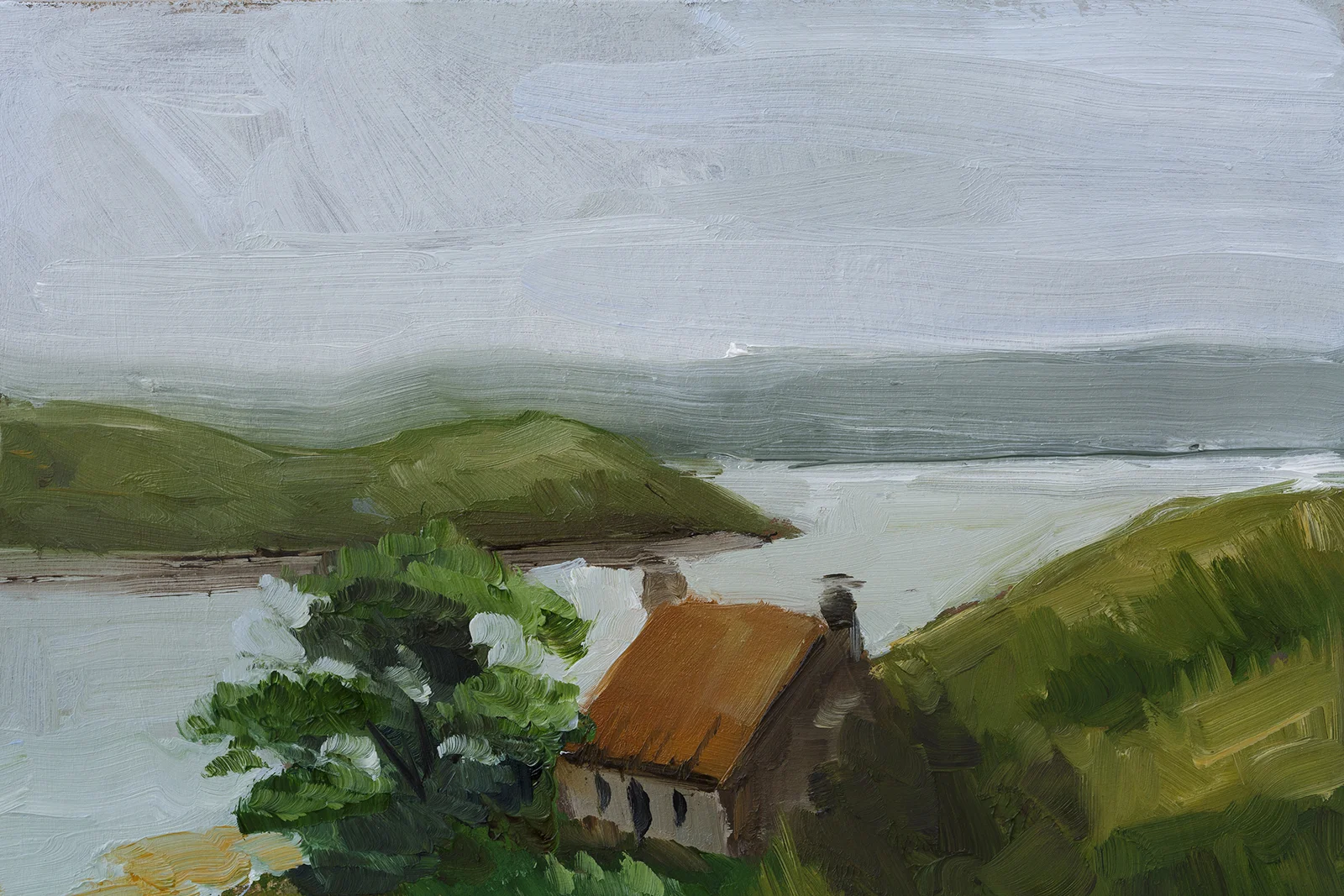 Scottish Highlands Cottage Oil Painting - Image 8